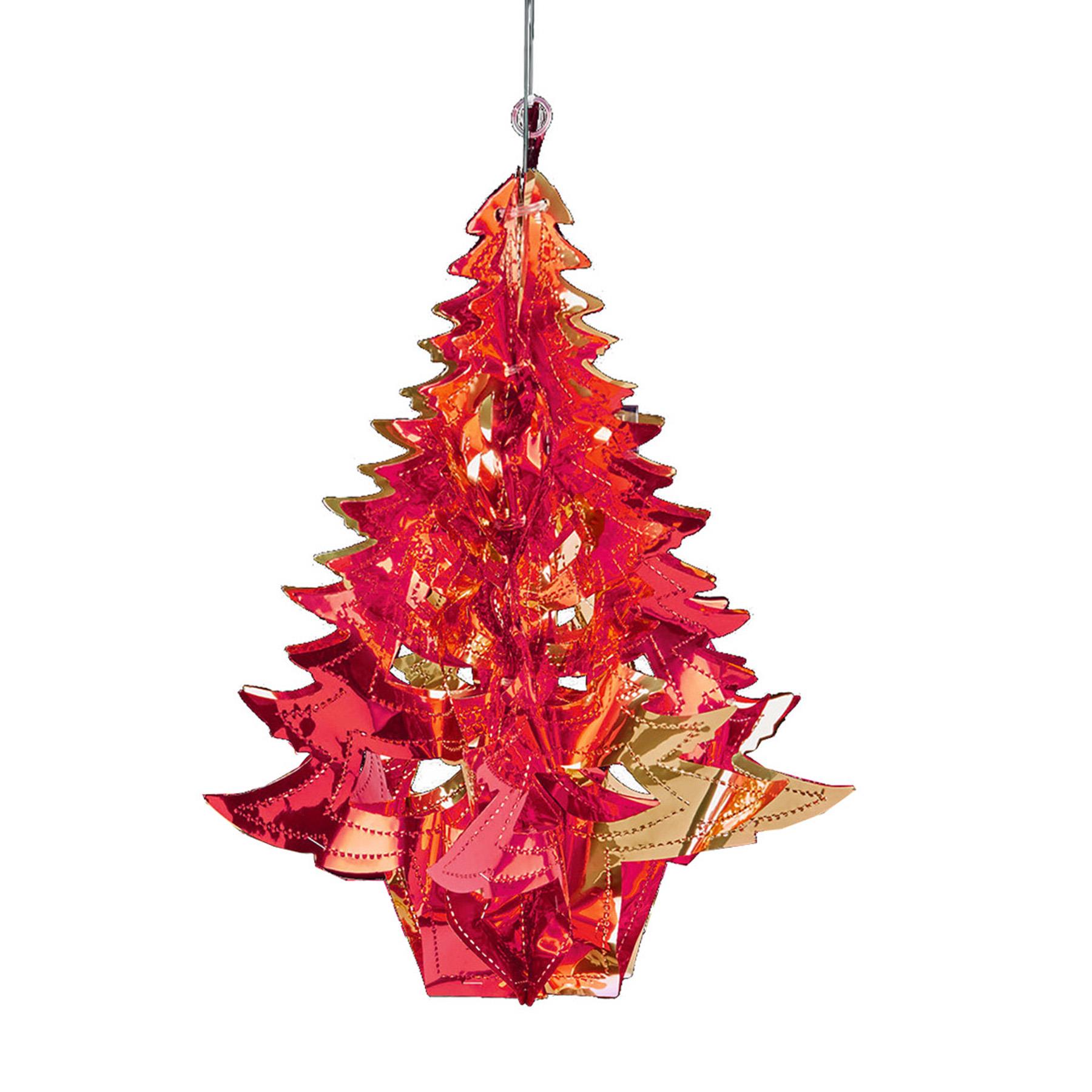 Christmas Foil Ceiling Decorations 2 Tone Red / Gold - 30cm Tree