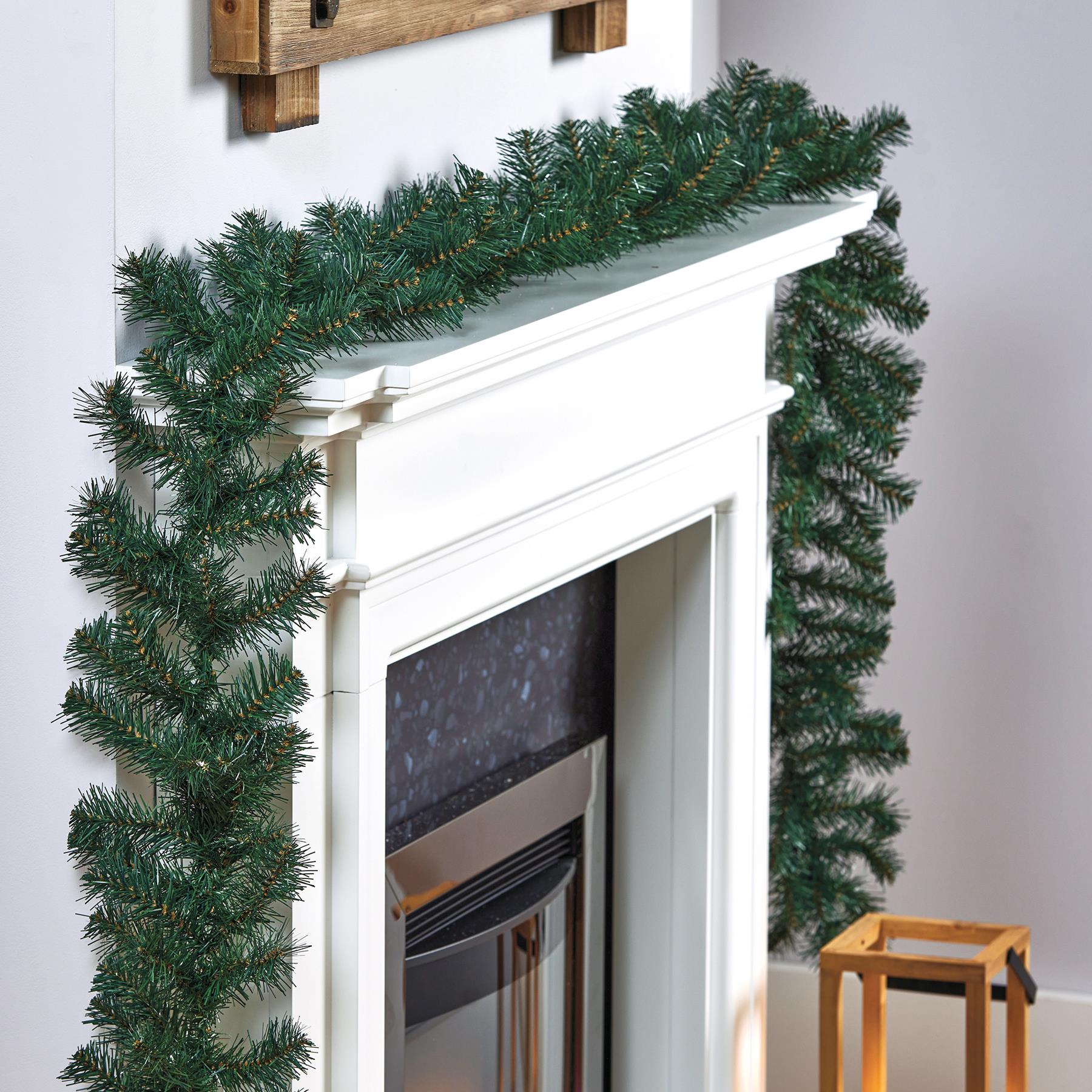 Christmas Artificial Garland 2.7M Woodcote Spruce Mantel or Stair Plain Decoration