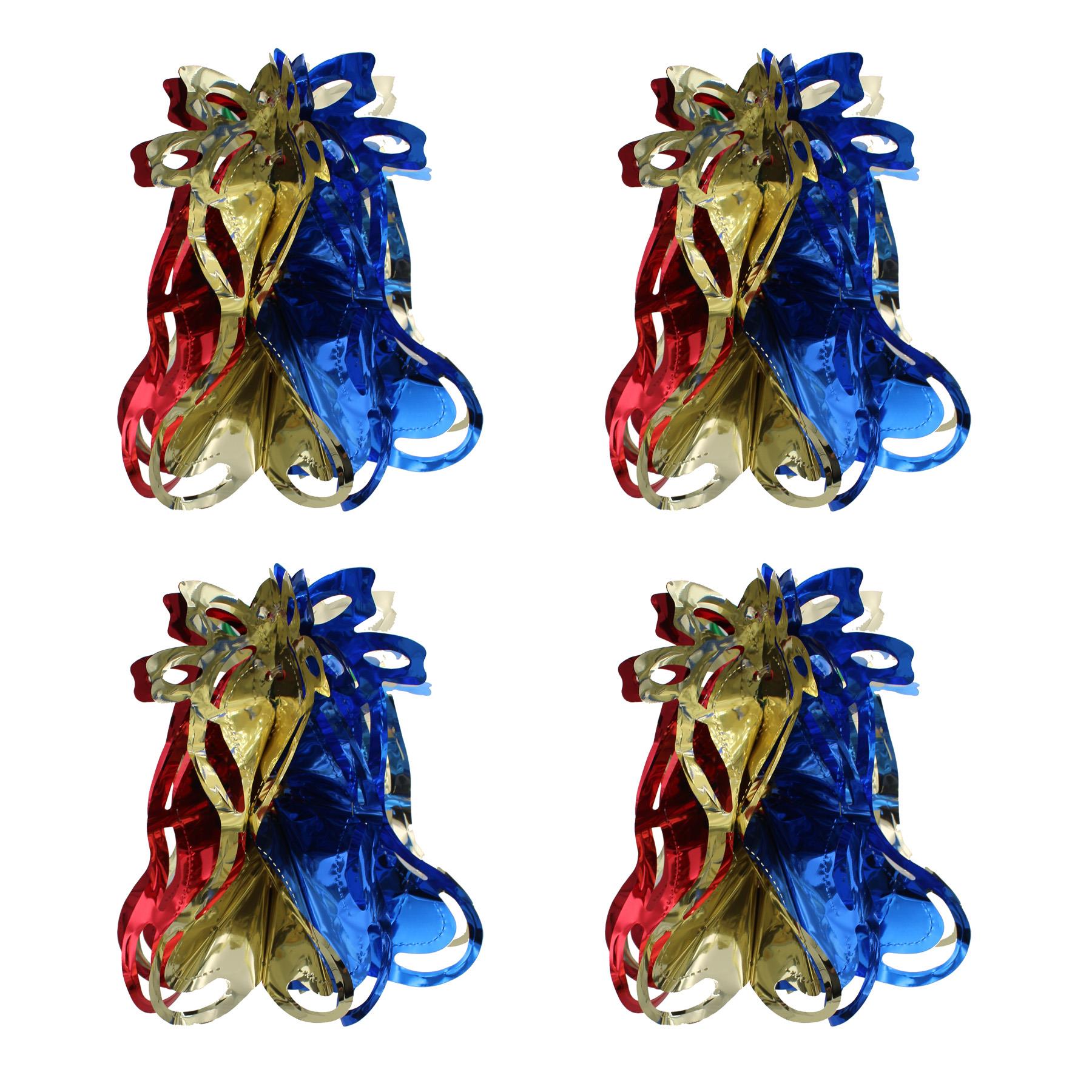 Christmas Foil Ceiling Decorations Multicolour - Set 4 30cm Bell