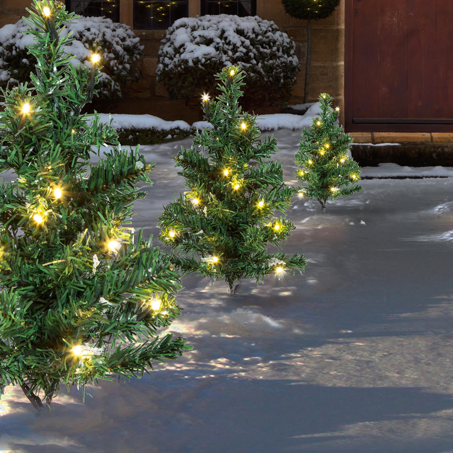 6 Christmas Tree Path Lights with LED's - 40cm Warm White
