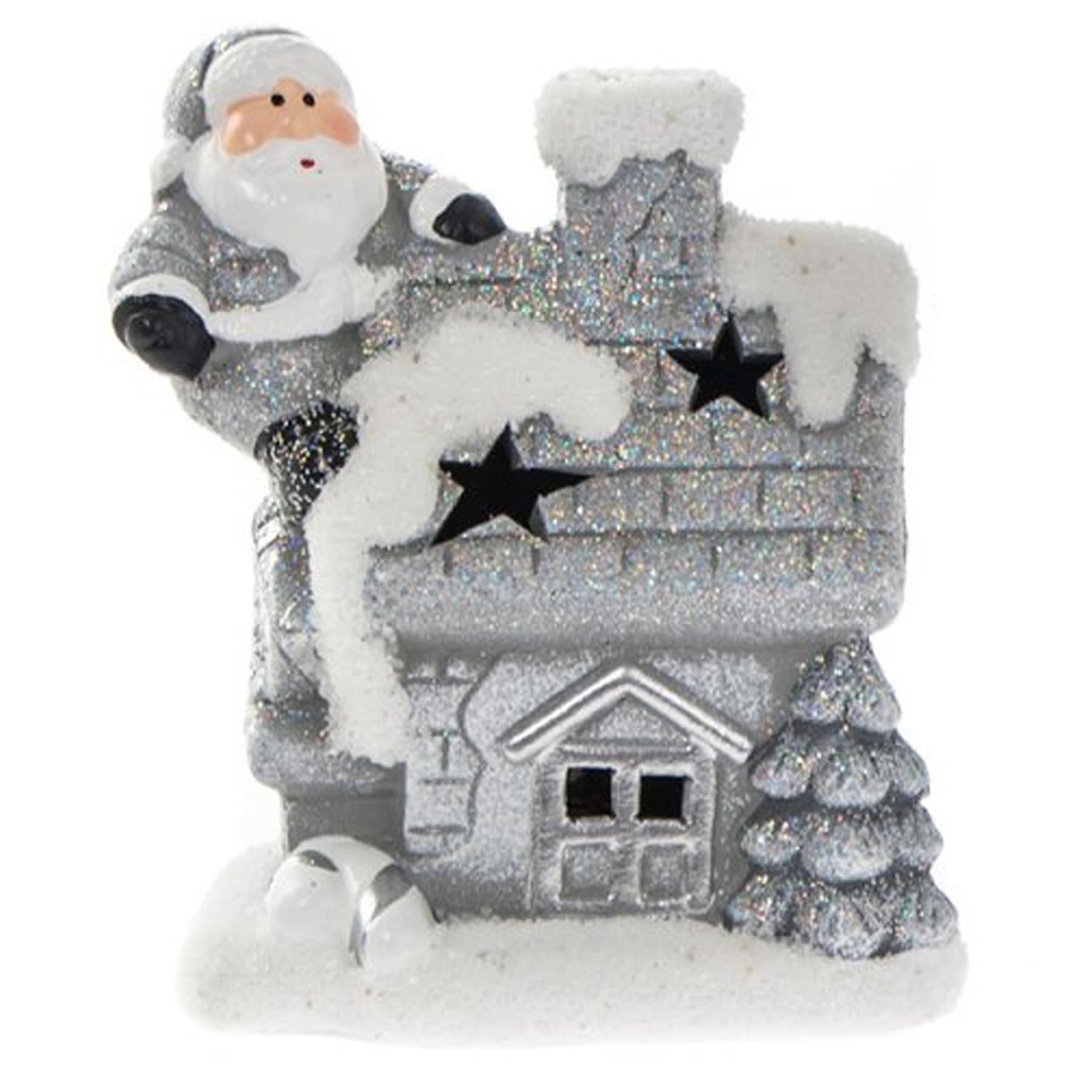 Christmas Decoration Silver and White Battery Flashing LED House - Random Design