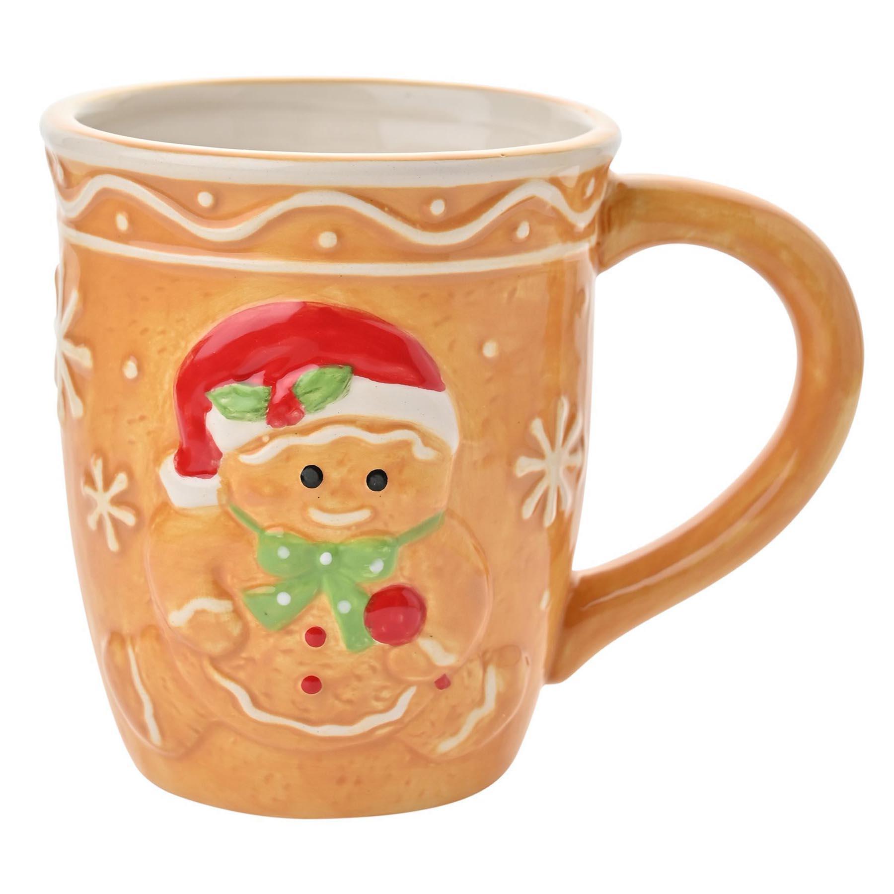 Christmas Mug Tea Coffee Hot Chocolate Novelty Ceramic Gingerbread Design