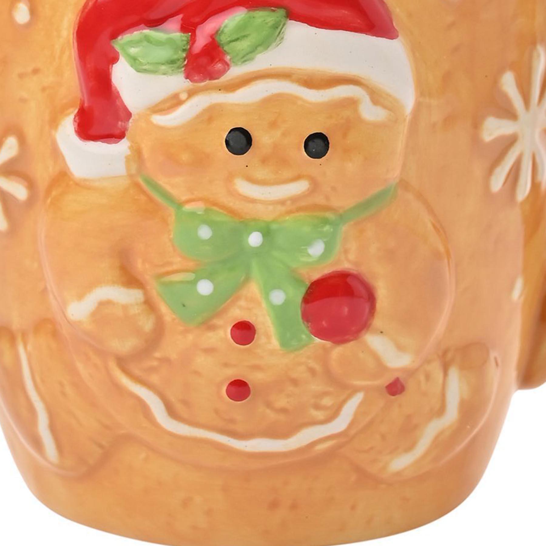 Christmas Mug Tea Coffee Hot Chocolate Novelty Ceramic Gingerbread Design
