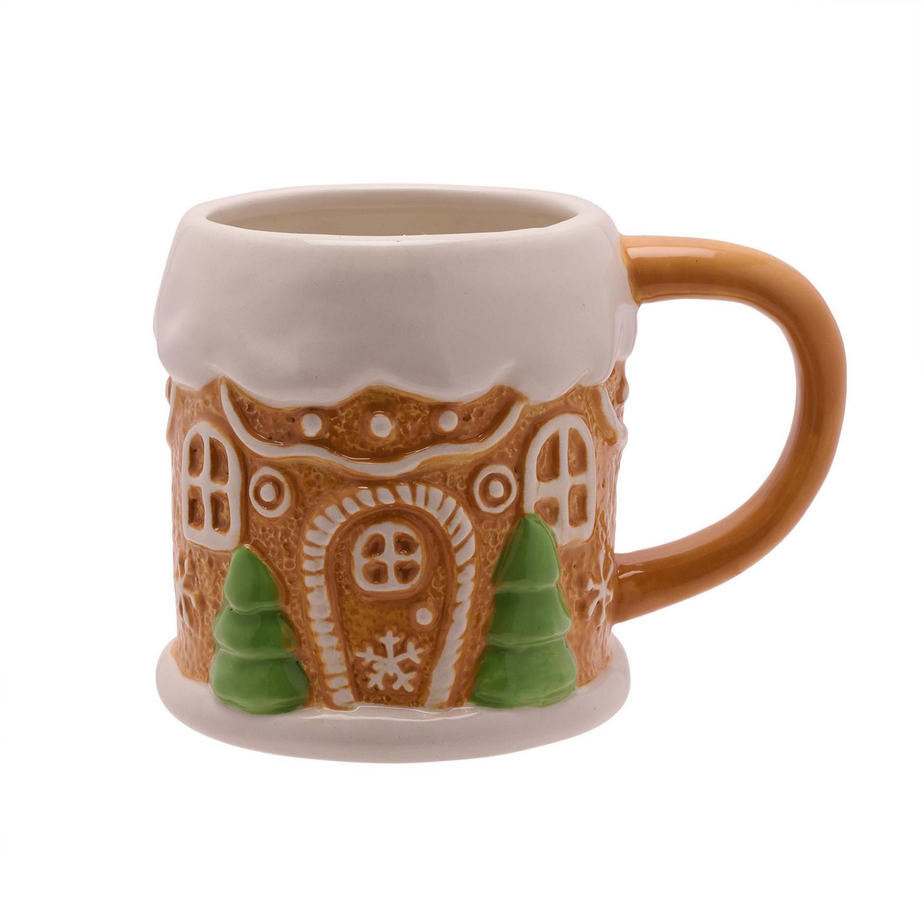 Christmas Mug Tea Coffee Hot Chocolate Novelty Ceramic Gingerbread House Design