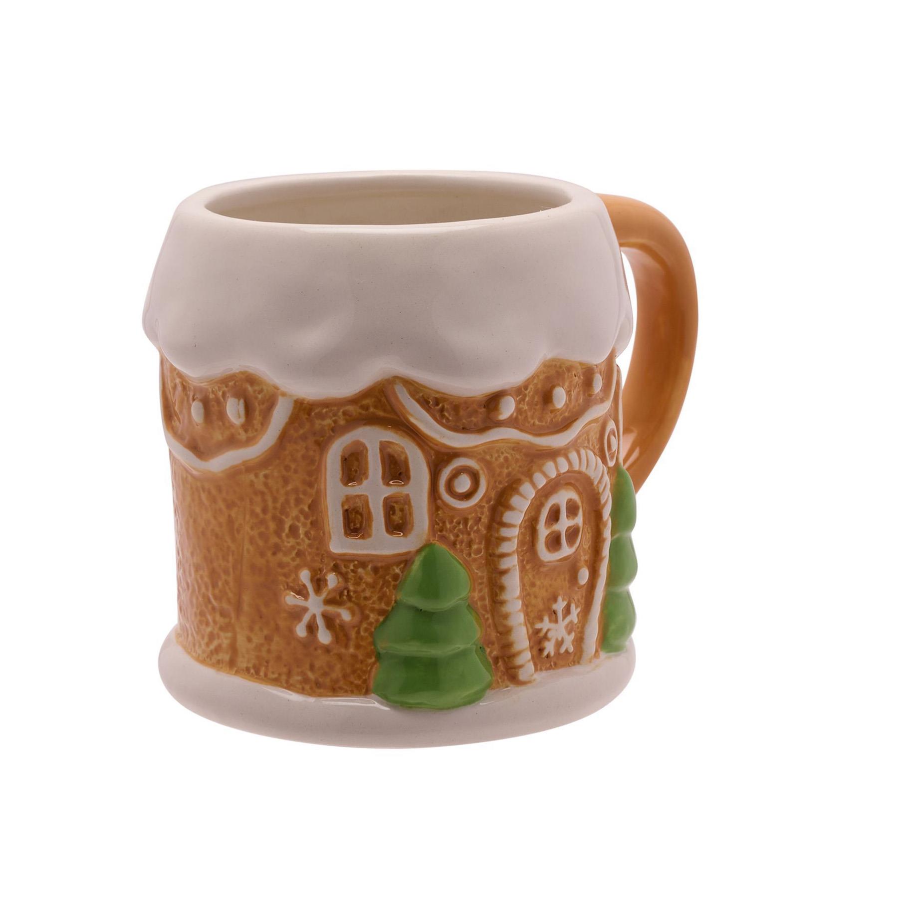 Christmas Mug Tea Coffee Hot Chocolate Novelty Ceramic Gingerbread House Design