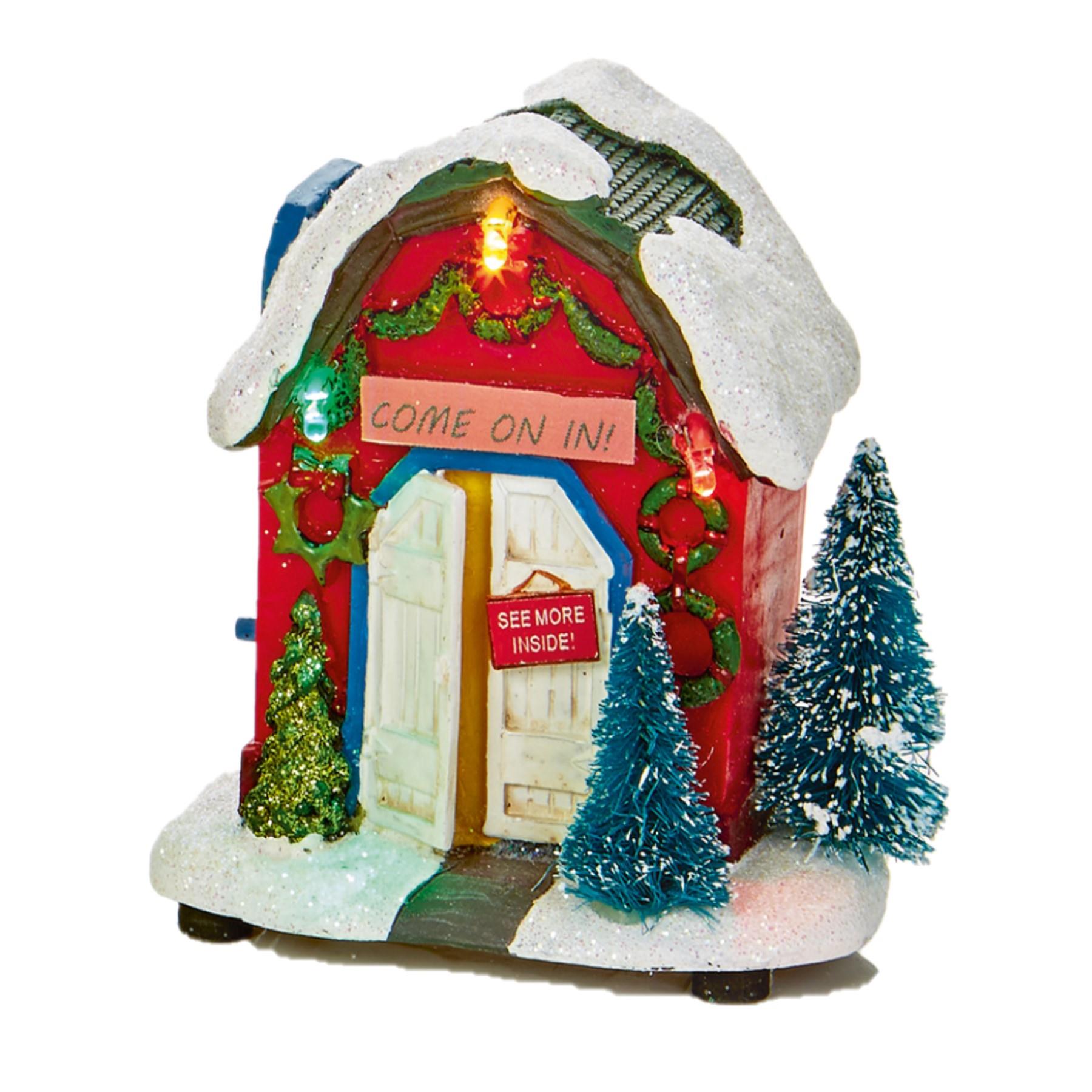 Christmas Mini LED Village Scene Light Up Decoration - Battery Operated - Shop A