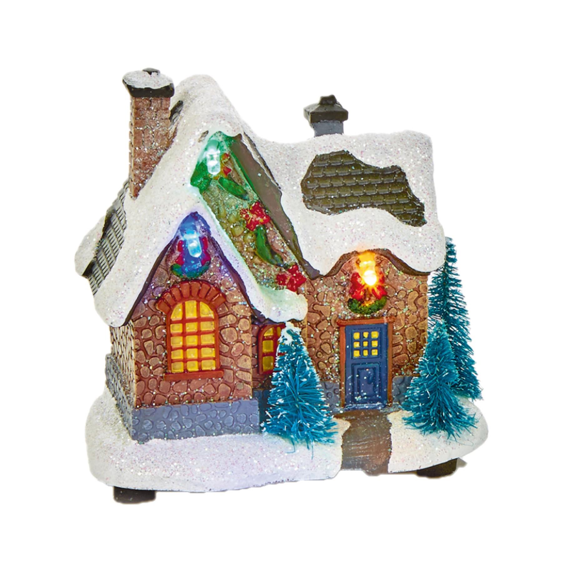 Christmas Mini LED Village Scene Light Up Decoration - Battery Operated - House B