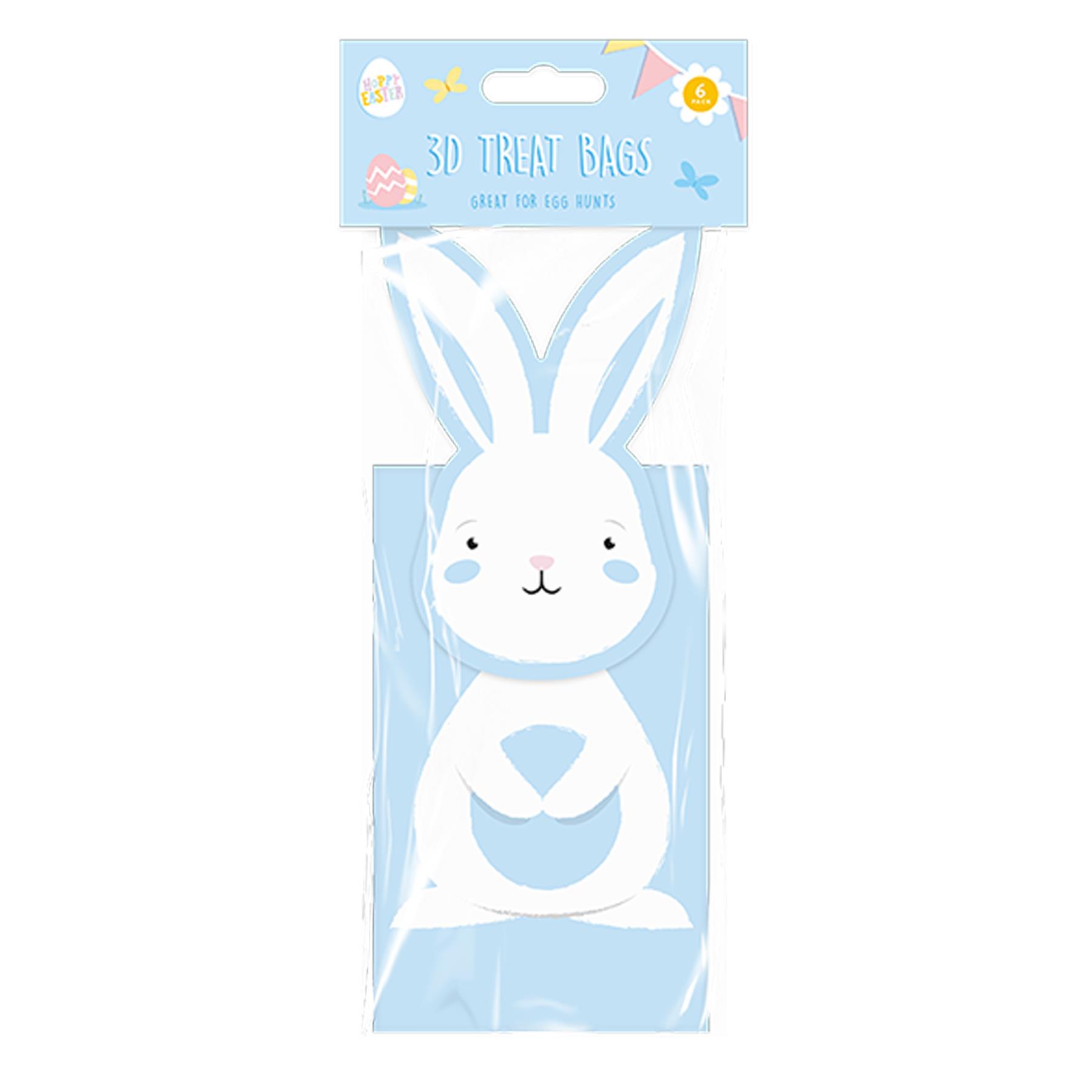 Easter Treat Bags Paper 3D Bunny Pack of 6 Blue