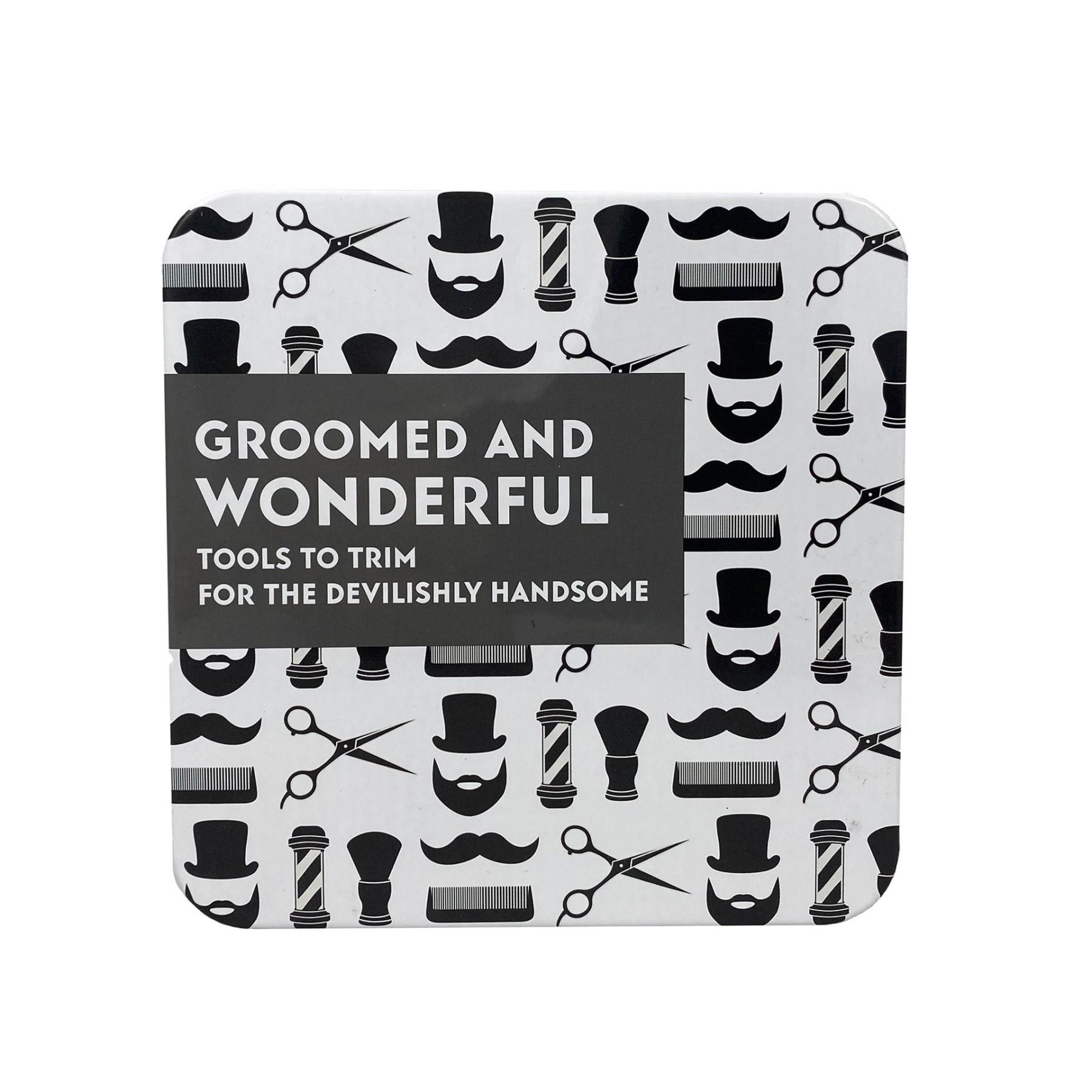 Men's Grooming Kit / Travel Set 4 Piece Gift in a Tin Groomed and Wonderful