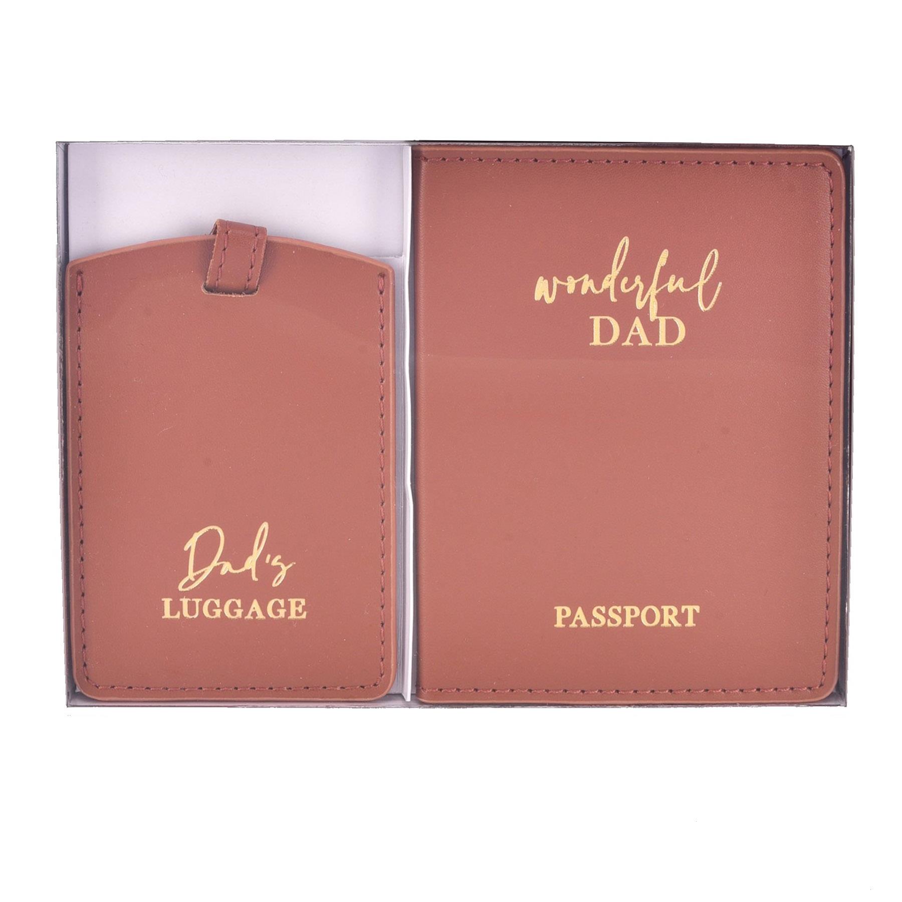 Passport Cover and Luggage Tag Set - Wonderful Dad / Dad's Luggage