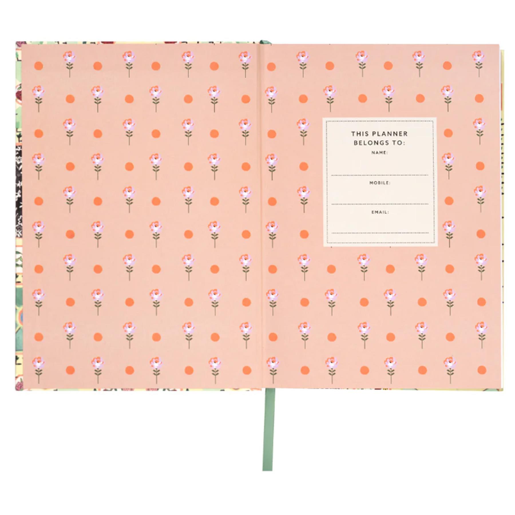 Cath Kidston A5 Daily Planner Undated Diary - Garden Print