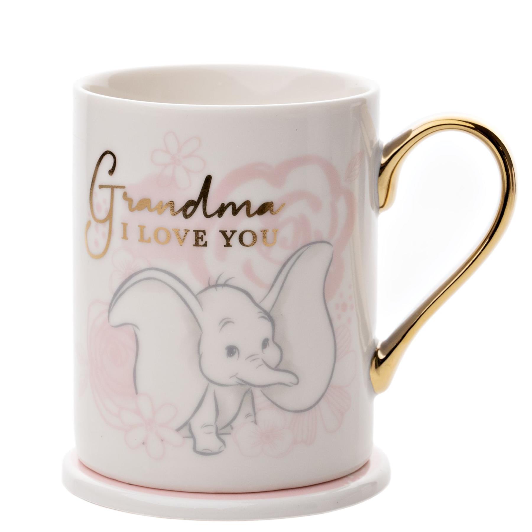Disney Porcelain Mug and Coaster Set - "Grandma" Dumbo Design
