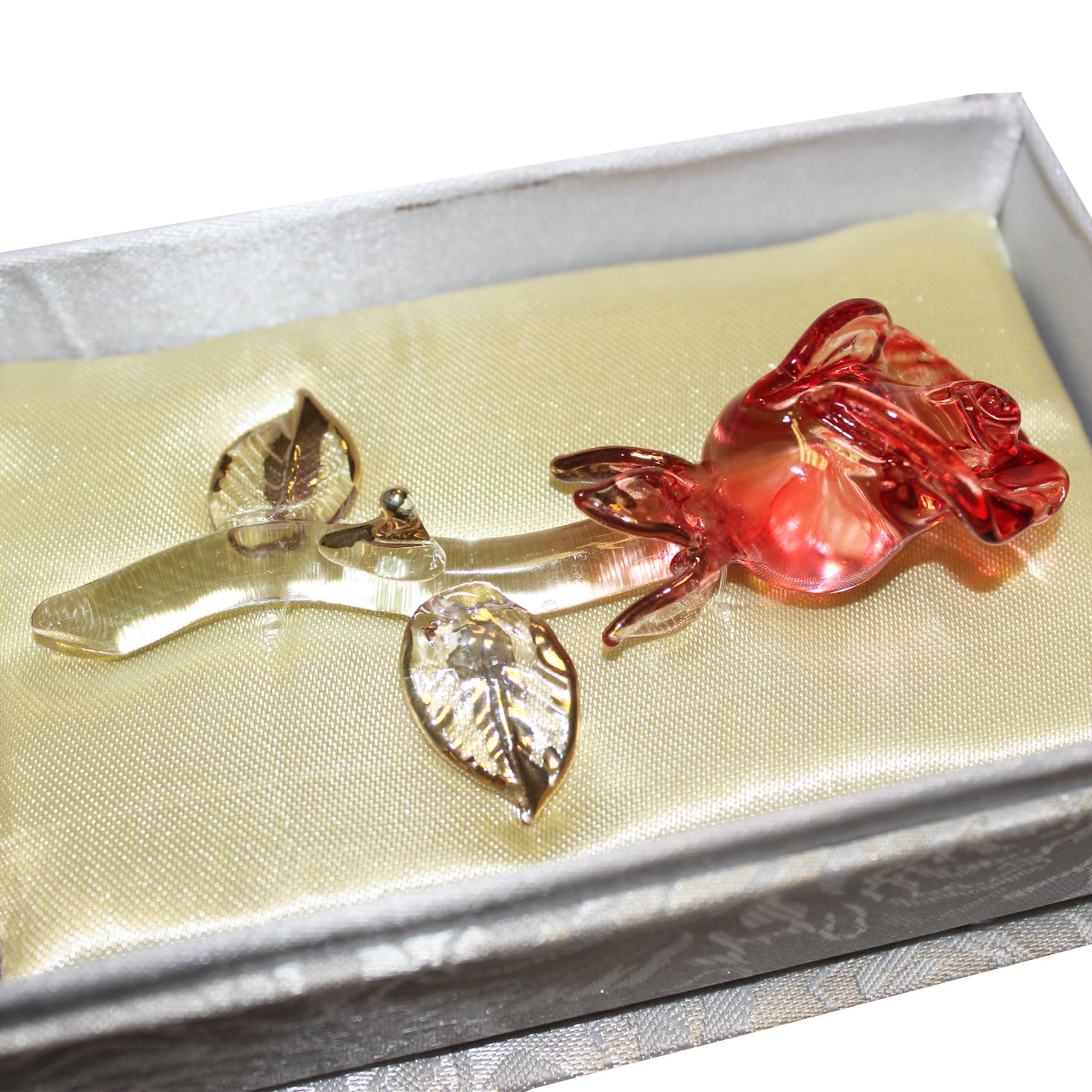 Glass Rose Ornament Tribute to my Mother Gift Boxed with Verse