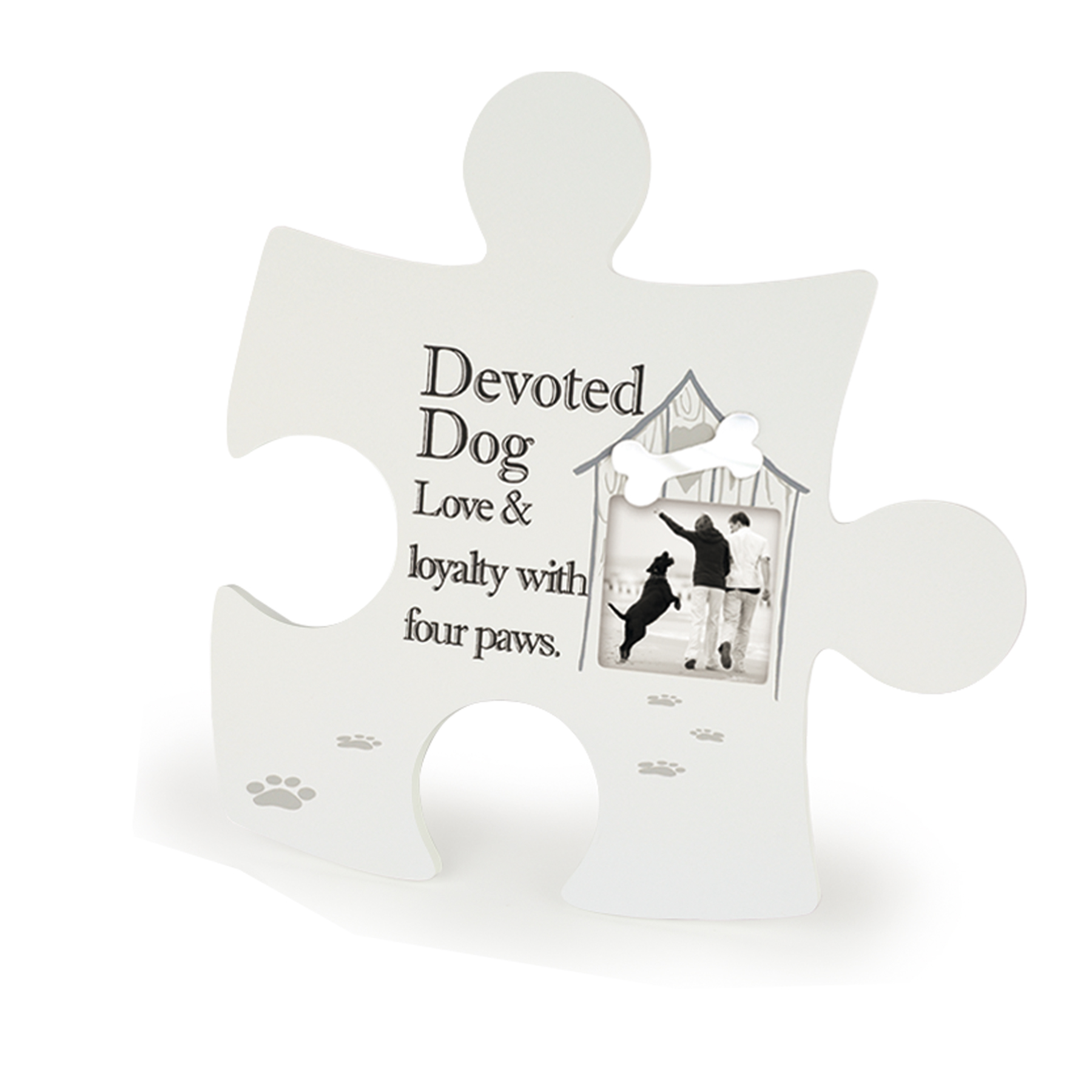 image450537325.jpg Jigsaw Piece Wall Art White Plaque / Photo Frame - Devoted Dog