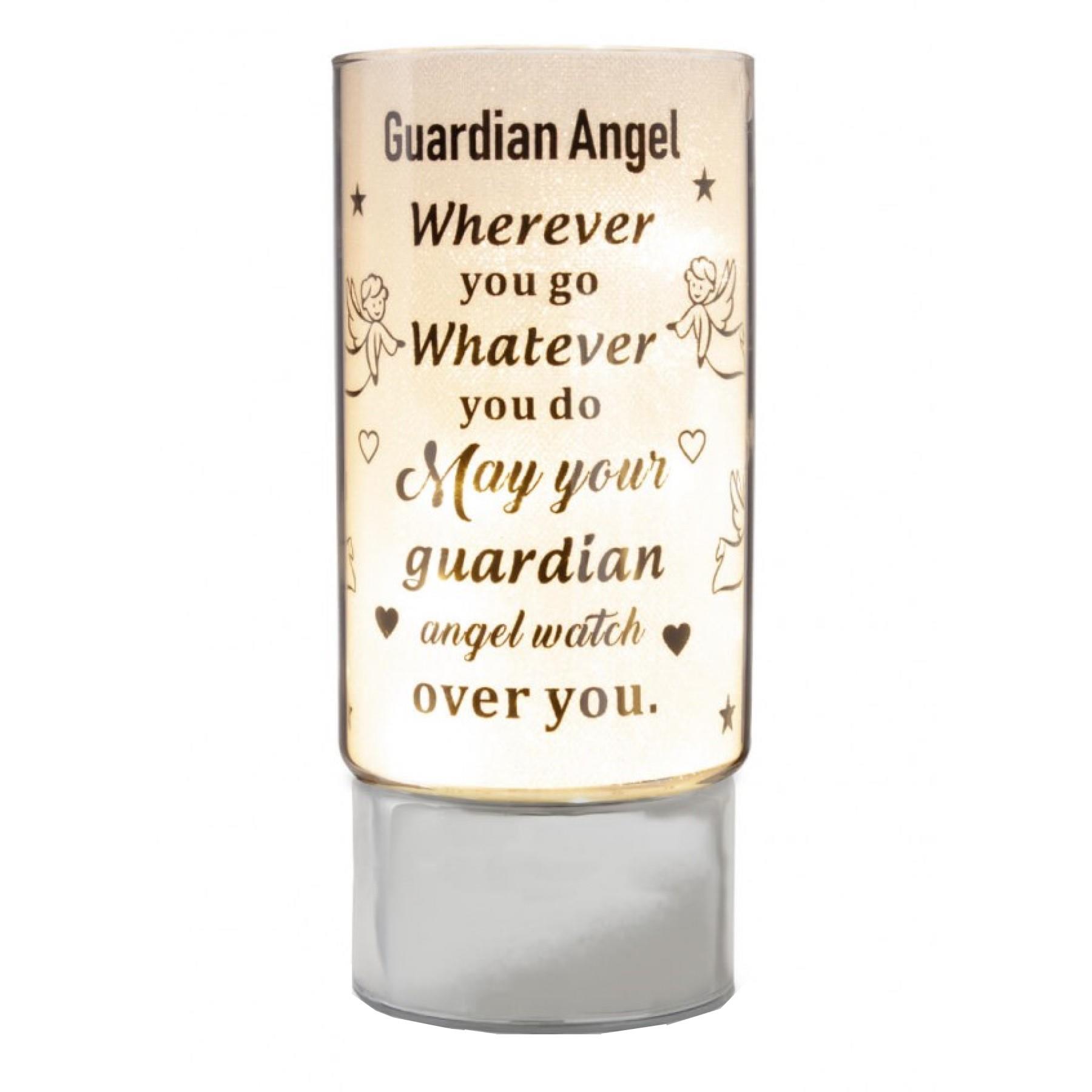 LED Tube Light with Sentiment Battery Operated Guardian Angel
