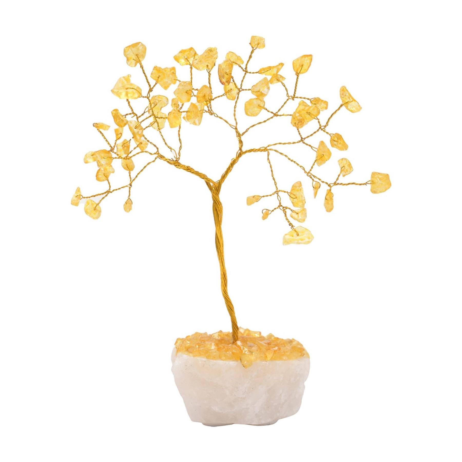 Mini Gemstone Tree Ornament 13cm - Citrine