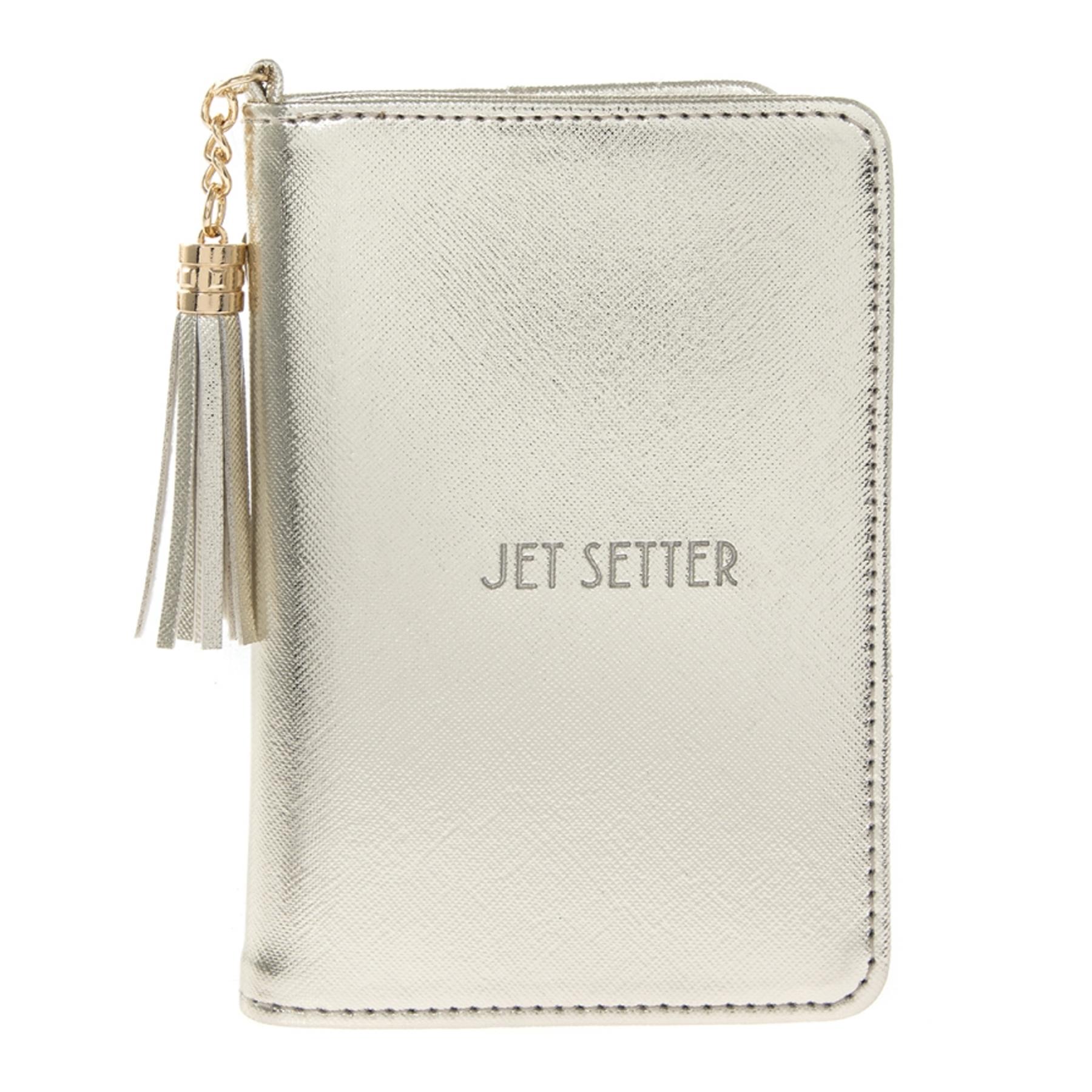 Shine Bright PU Passport Cover with Tassel - Gold "Jet Setter" LP71825