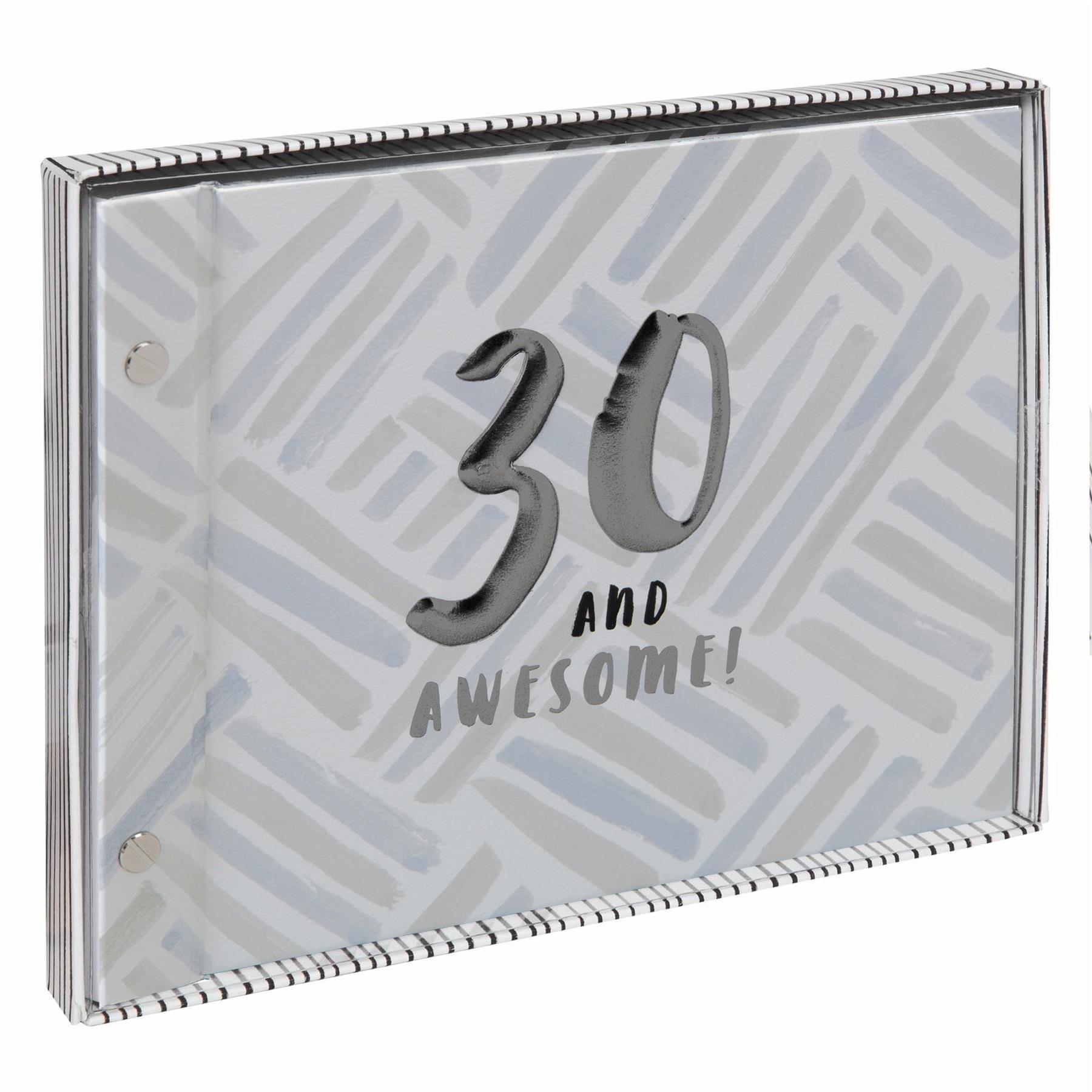 Luxe Birthday Guest Book With Photo Album by Hotchpotch - Grey 30th