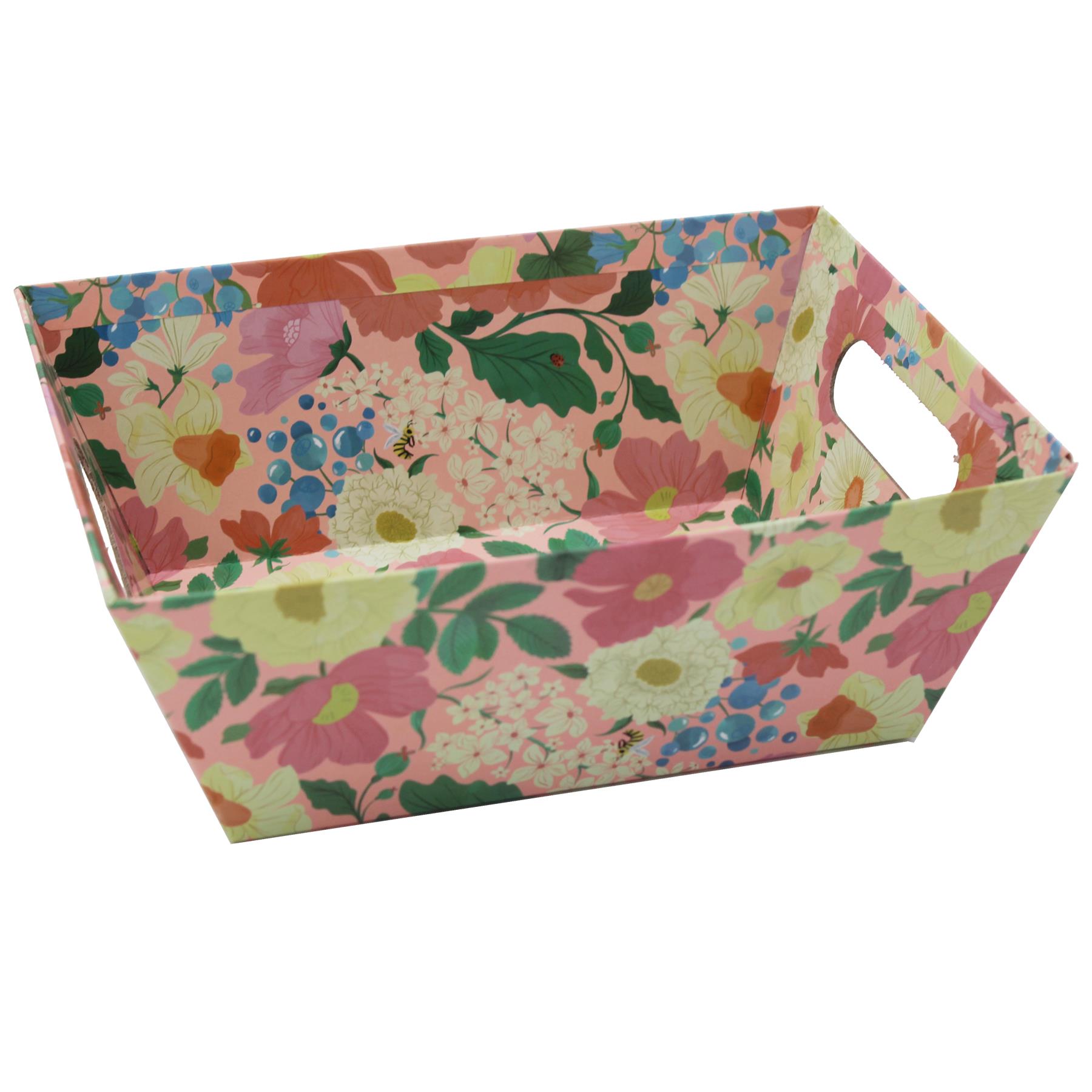Mother's Day Hamper Basket Kit Gift Box Tissue Paper Bag and Tag - Big Floral