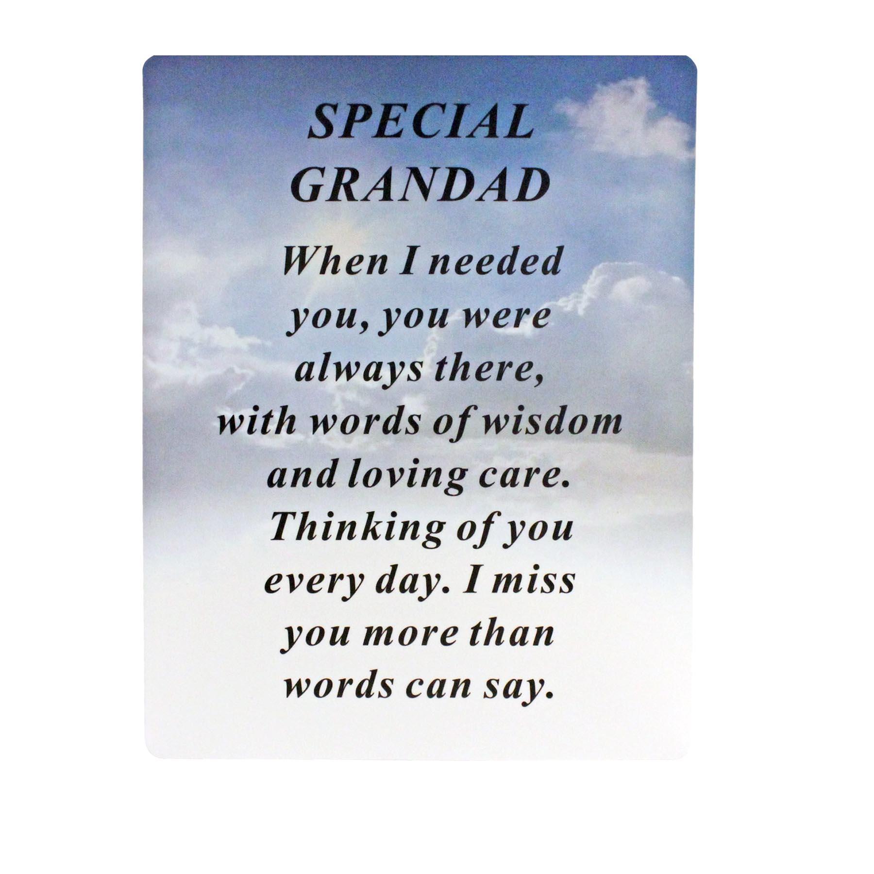 Grandad Waterproof Memorial Graveside Card and Card Holder