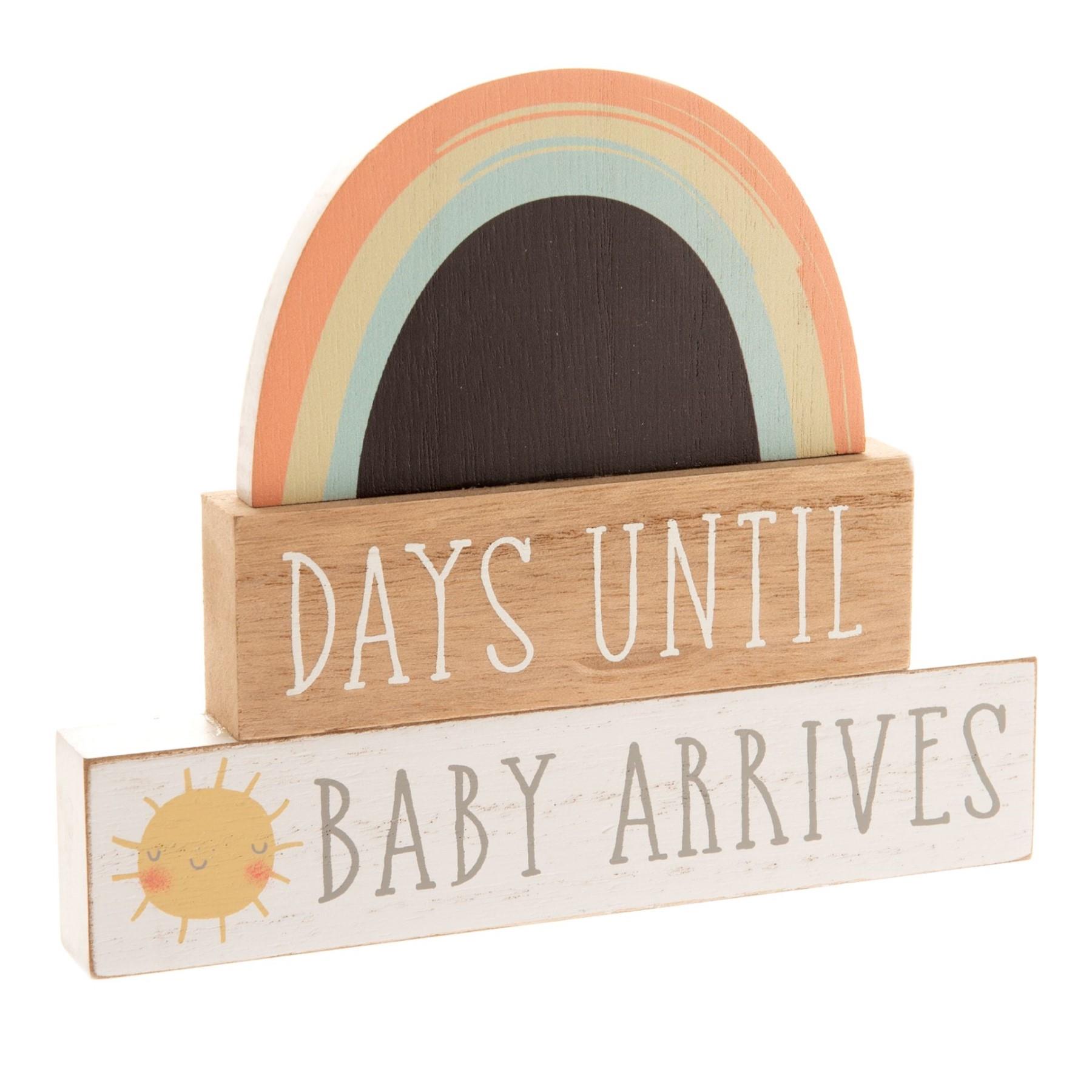 Baby Countdown Plaque with Chalk - Rainbow / Sun