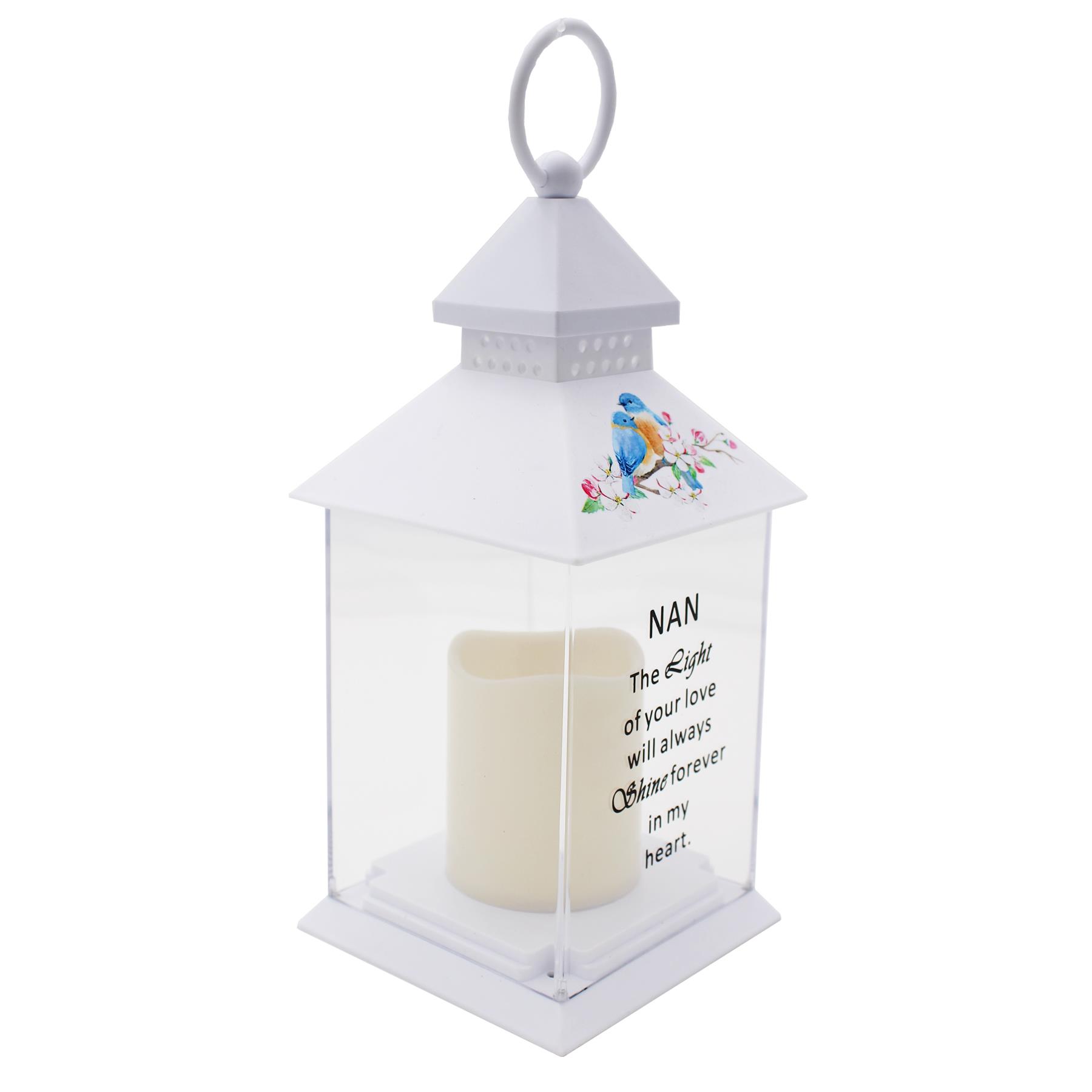 Bluebird Memorial Lantern Battery Operated Indoor and Outdoor Use - Nan