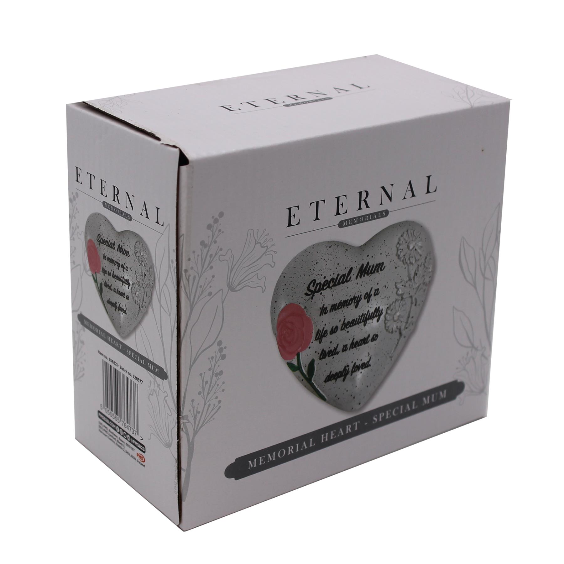 Memorial Heart Plaque with Flower and Wording Polyresin - Special Mum