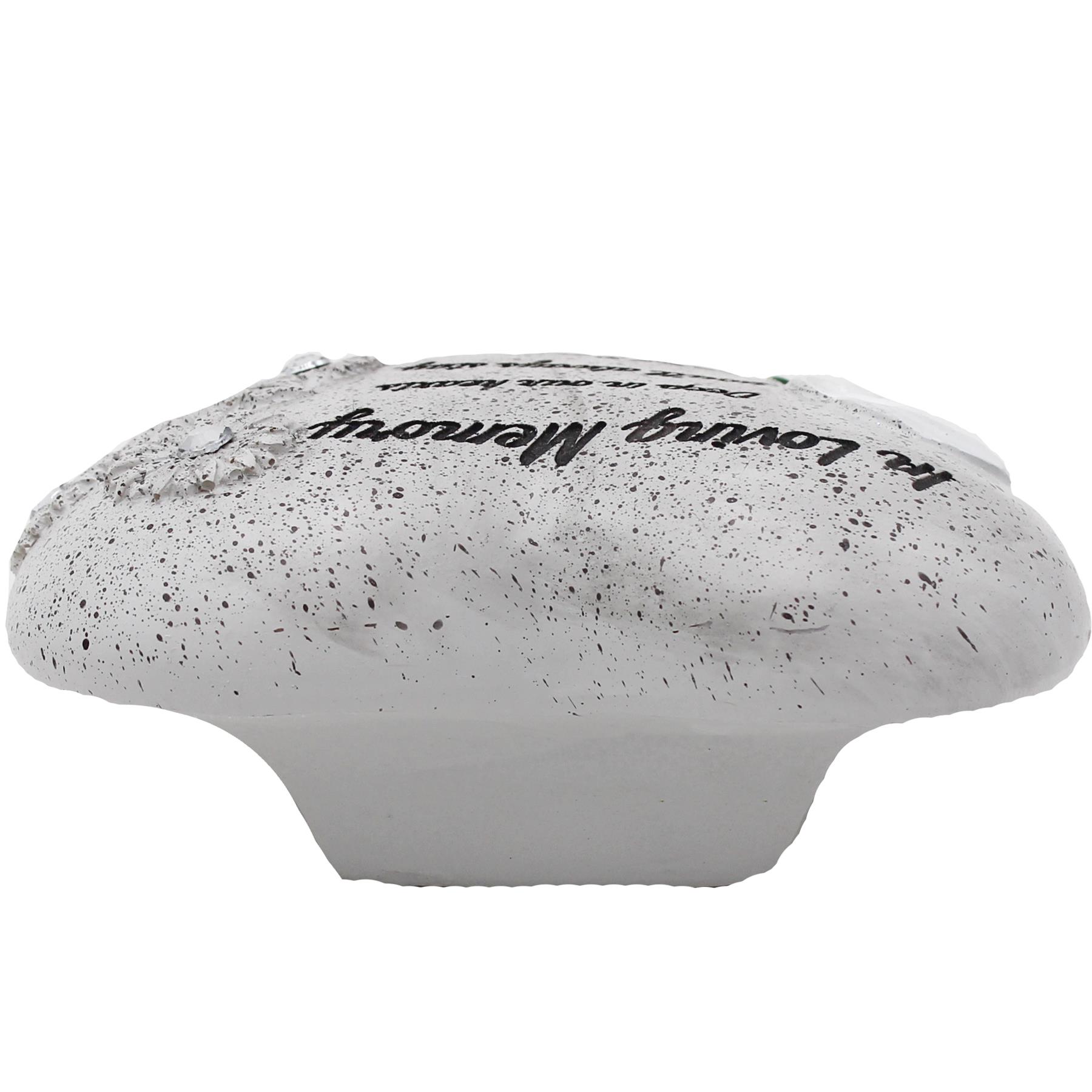 Memorial Heart Plaque with Flower and Wording Polyresin - In Loving Memory