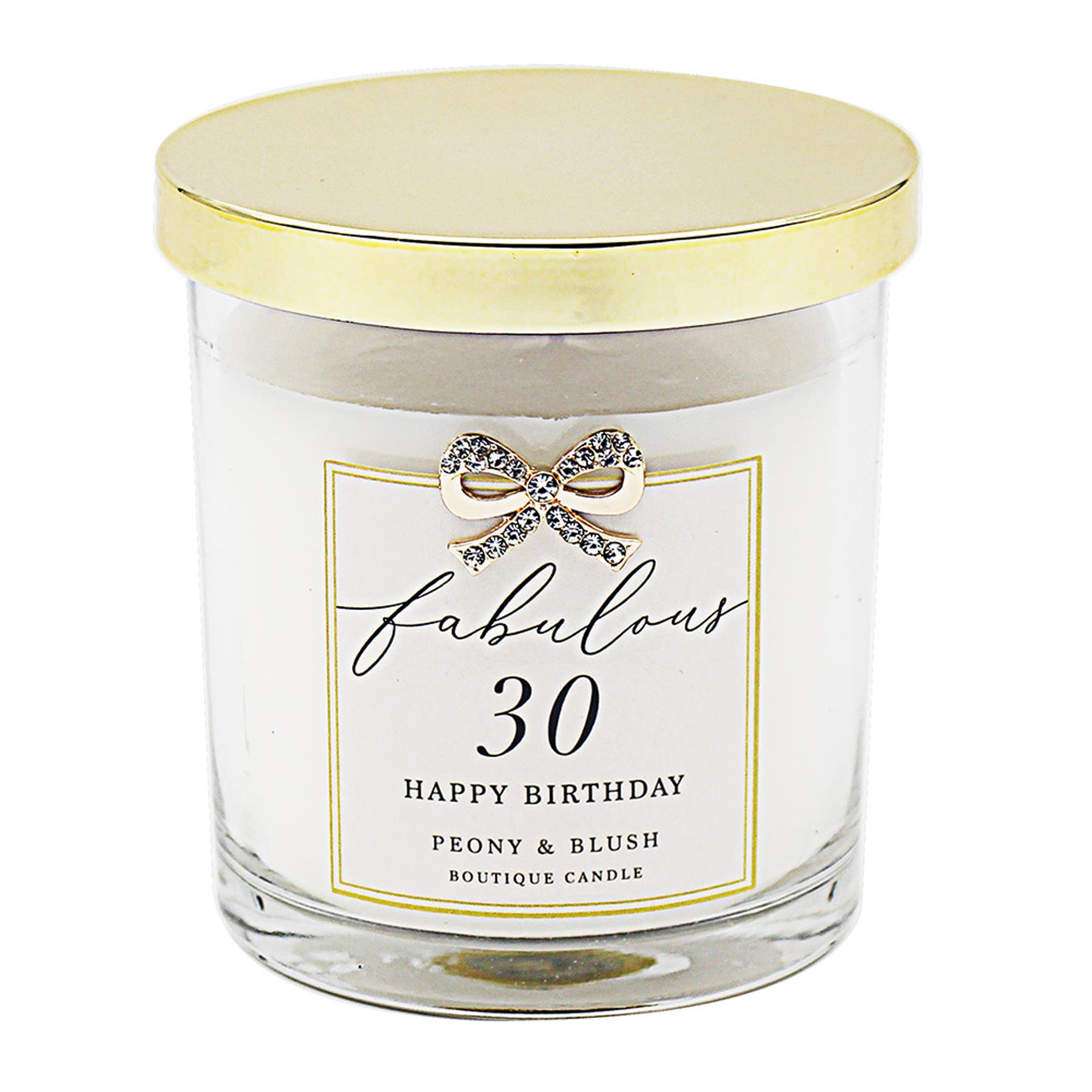 30th Birthday Candle Scented with Diamante Bow