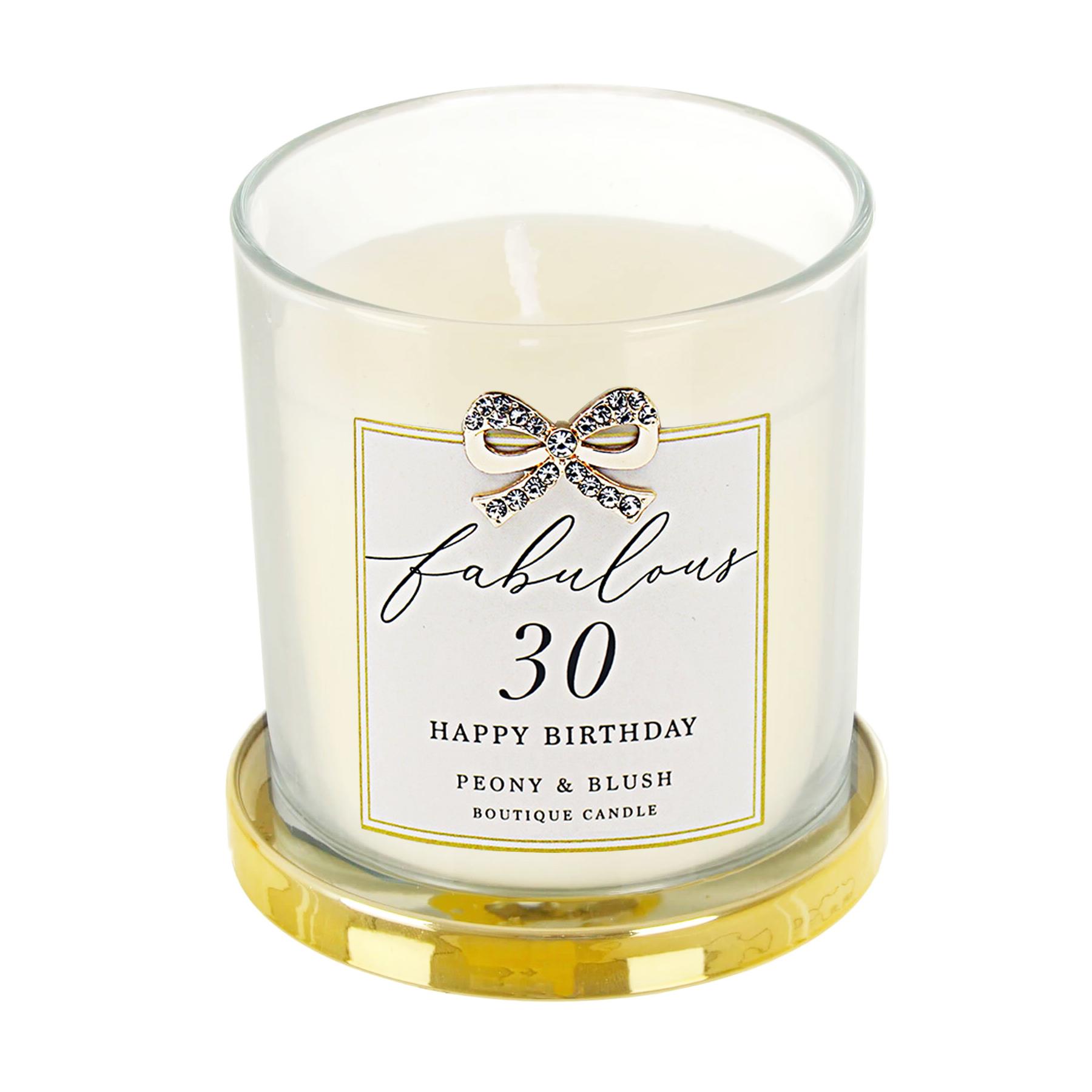 30th Birthday Candle Scented with Diamante Bow