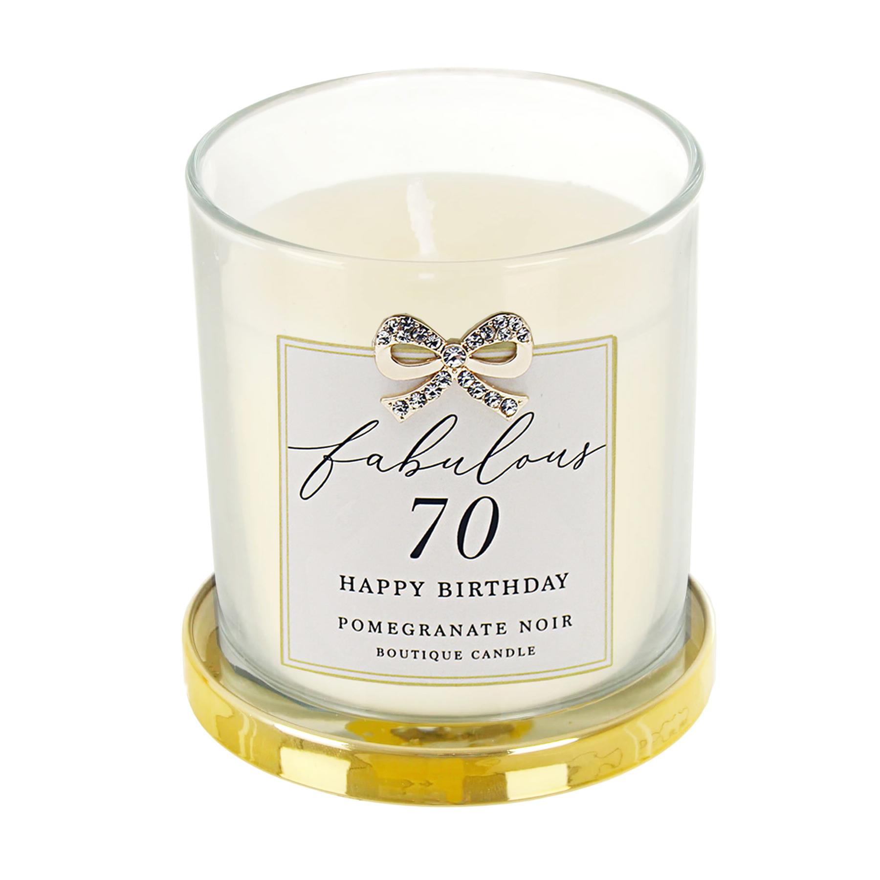 70th Birthday Candle Scented with Diamante Bow