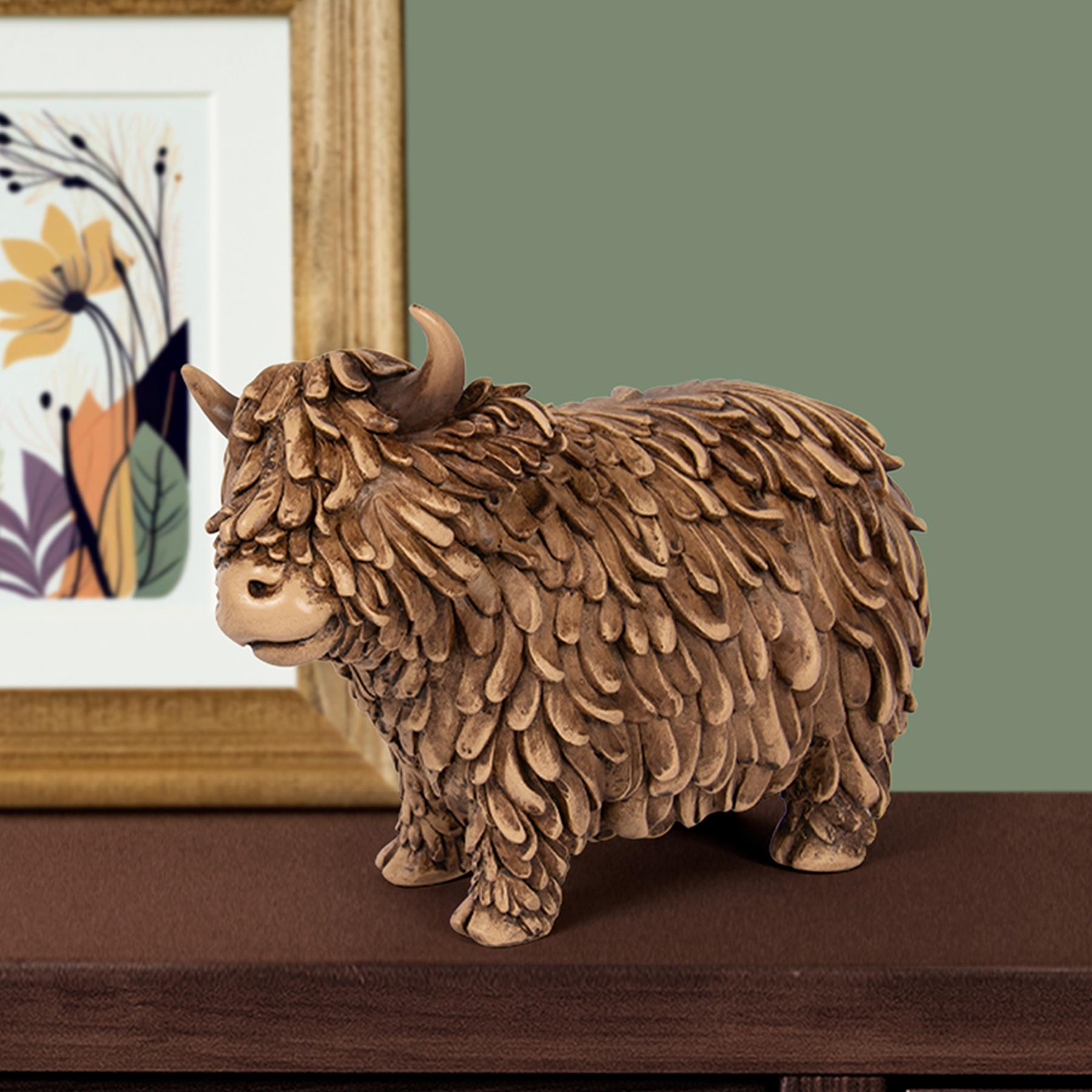 Highland Cow Ornament 19cm Gift - Standing Hughie Cow