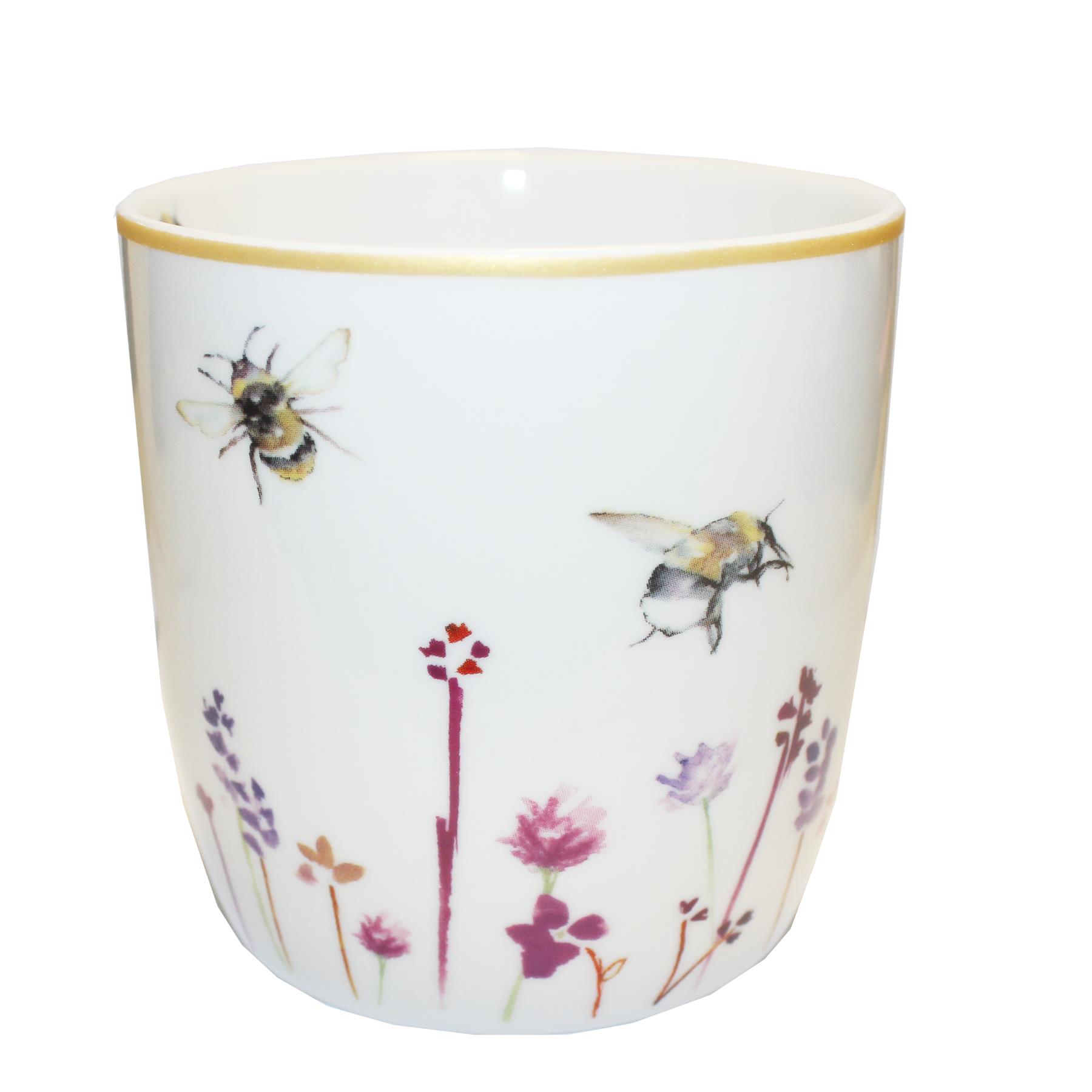 Fine China Mug - Ideal for Mothers day, Birthday - Floral busy Bees Design