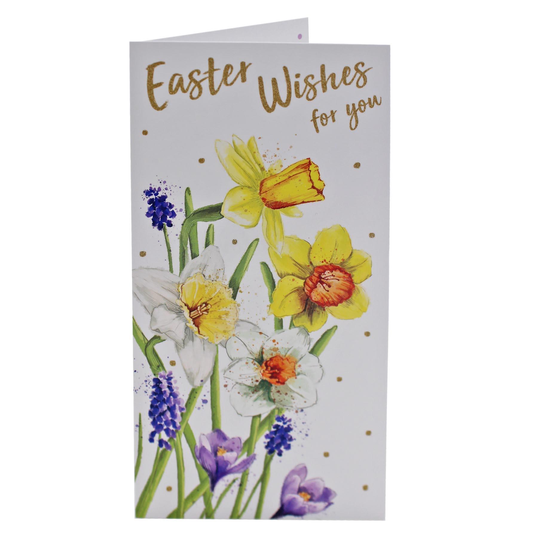 Easter Card Money Wallet with Envelope Daffodil Design