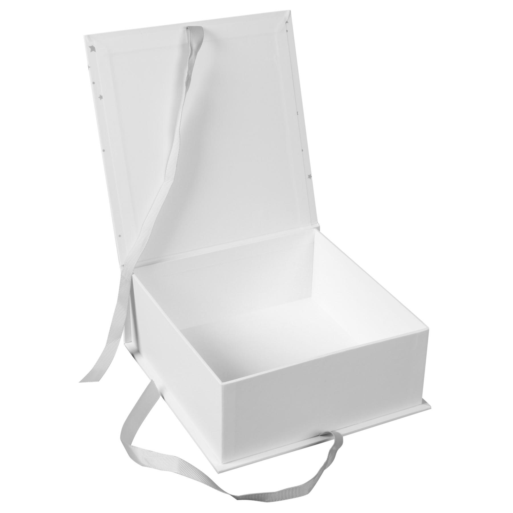 Twinkle Twinkle Baby Keepsake Box White and Silver Stars