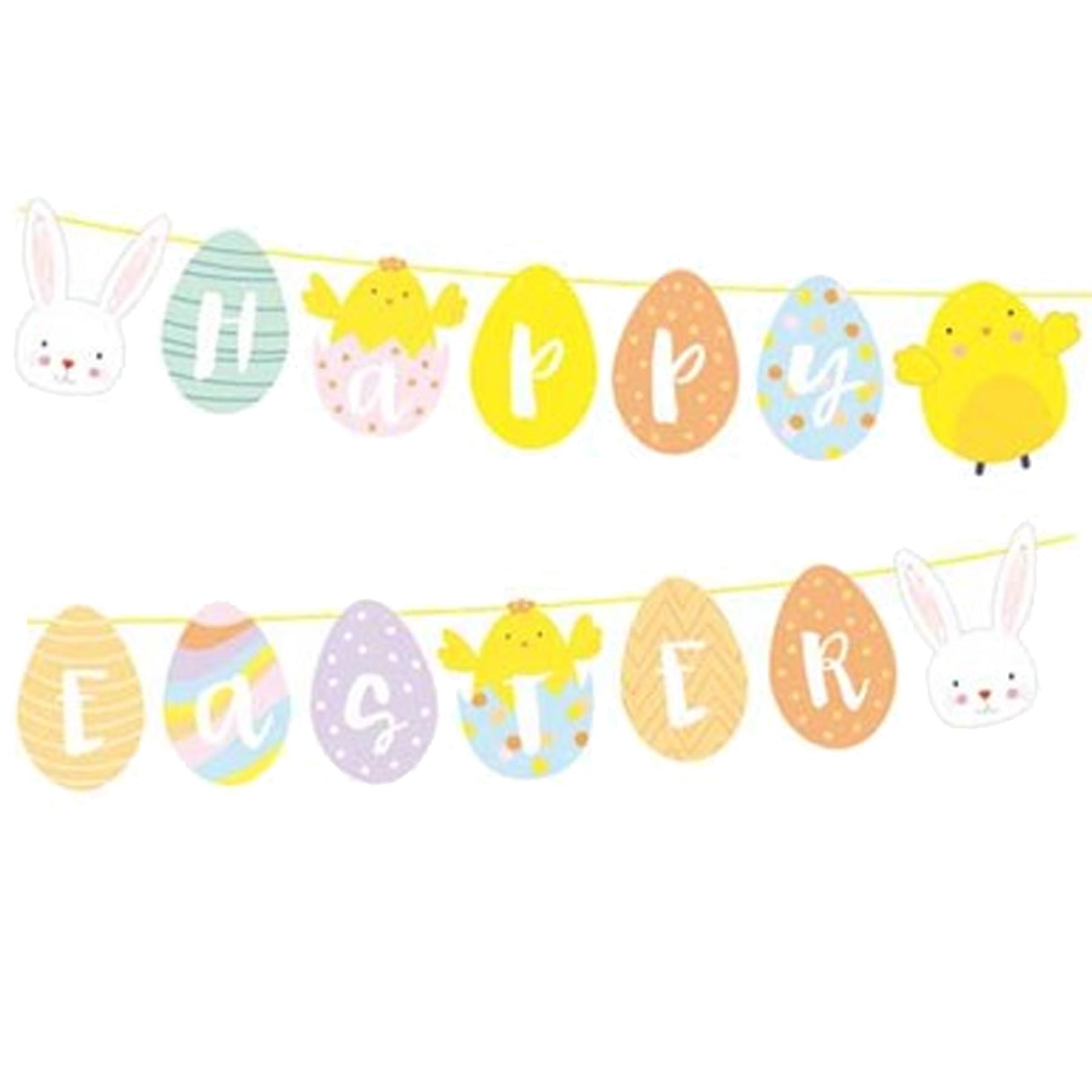 Easter Happy Easter Banner Bunting Hanging Room Decoration 6484