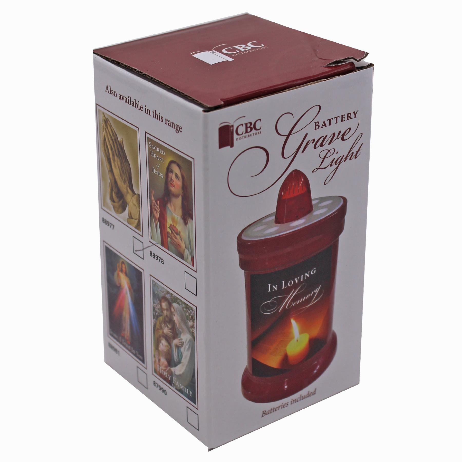 Memorial Battery Candle Grave Light - Praying Hands