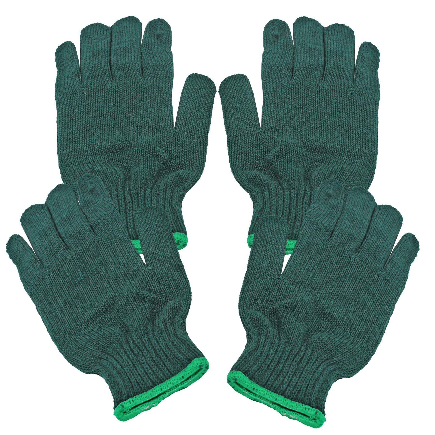 Pack of 2 Garden Gloves with Grip, Super Comfort Stretch - Green