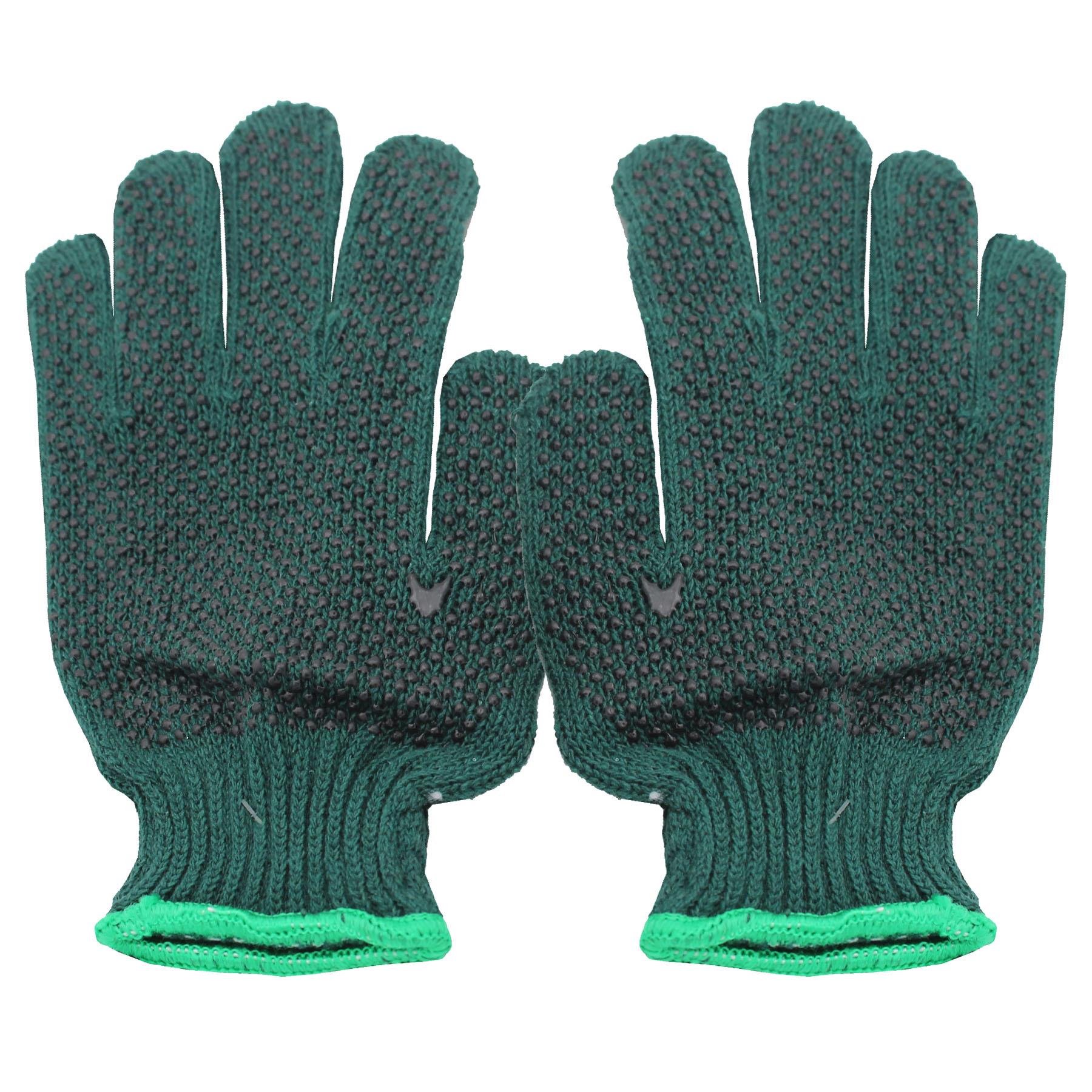 Pack of 2 Garden Gloves with Grip, Super Comfort Stretch - Green