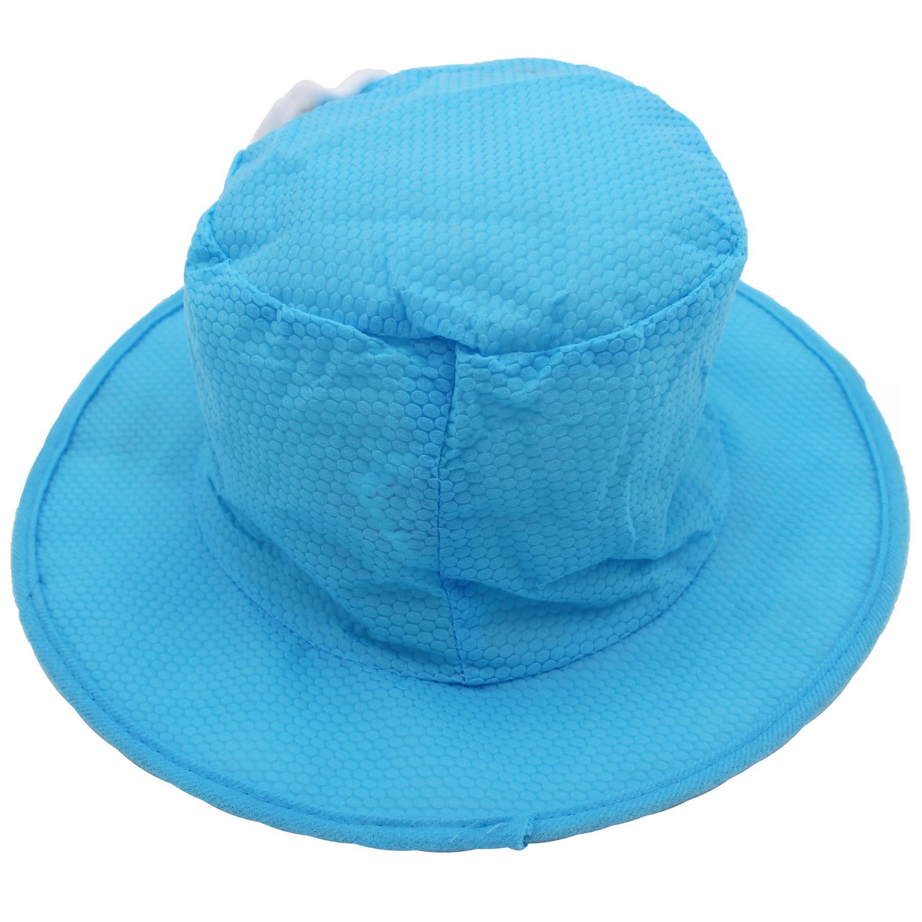 Easter Top Hat with Bunny Ears and Sequin Details - Blue