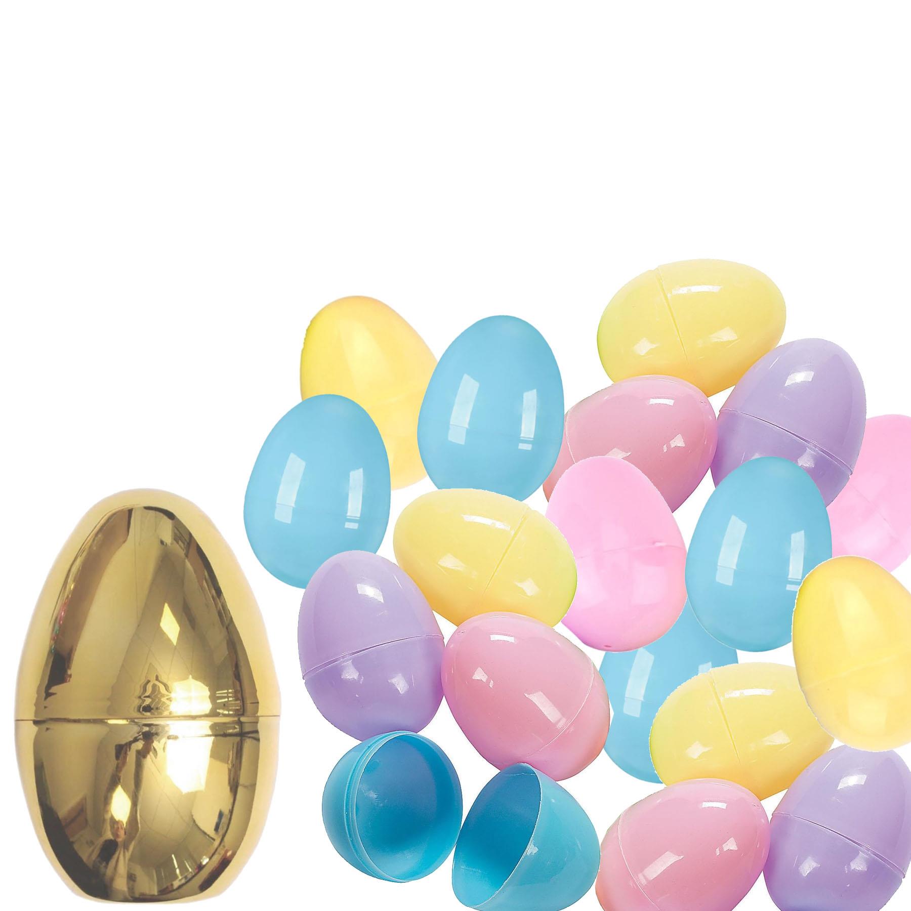 Easter Fillable Eggs in Giant Egg Holder with Golden Egg - Pink