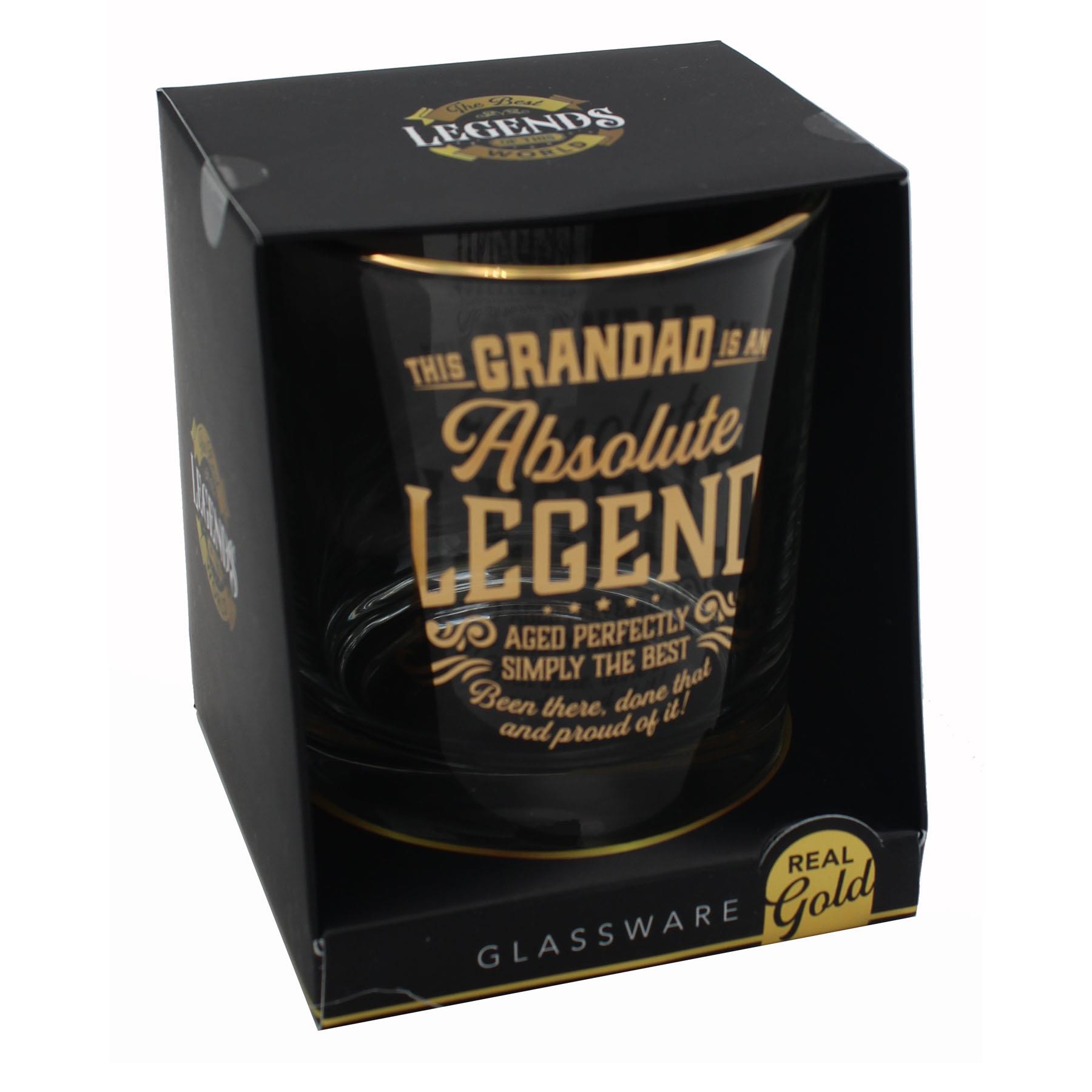 Grandad Legend Whisky Glass Tumbler by Harvey Makin