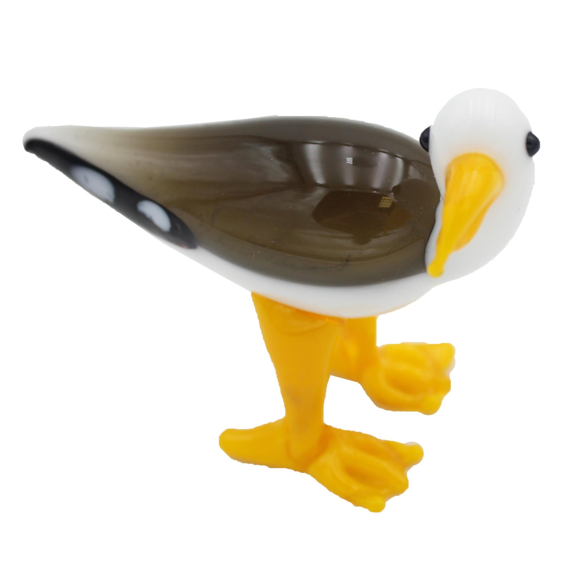 Objet D'art Glass Animal Ornament Mini Room Decoration - Seagull