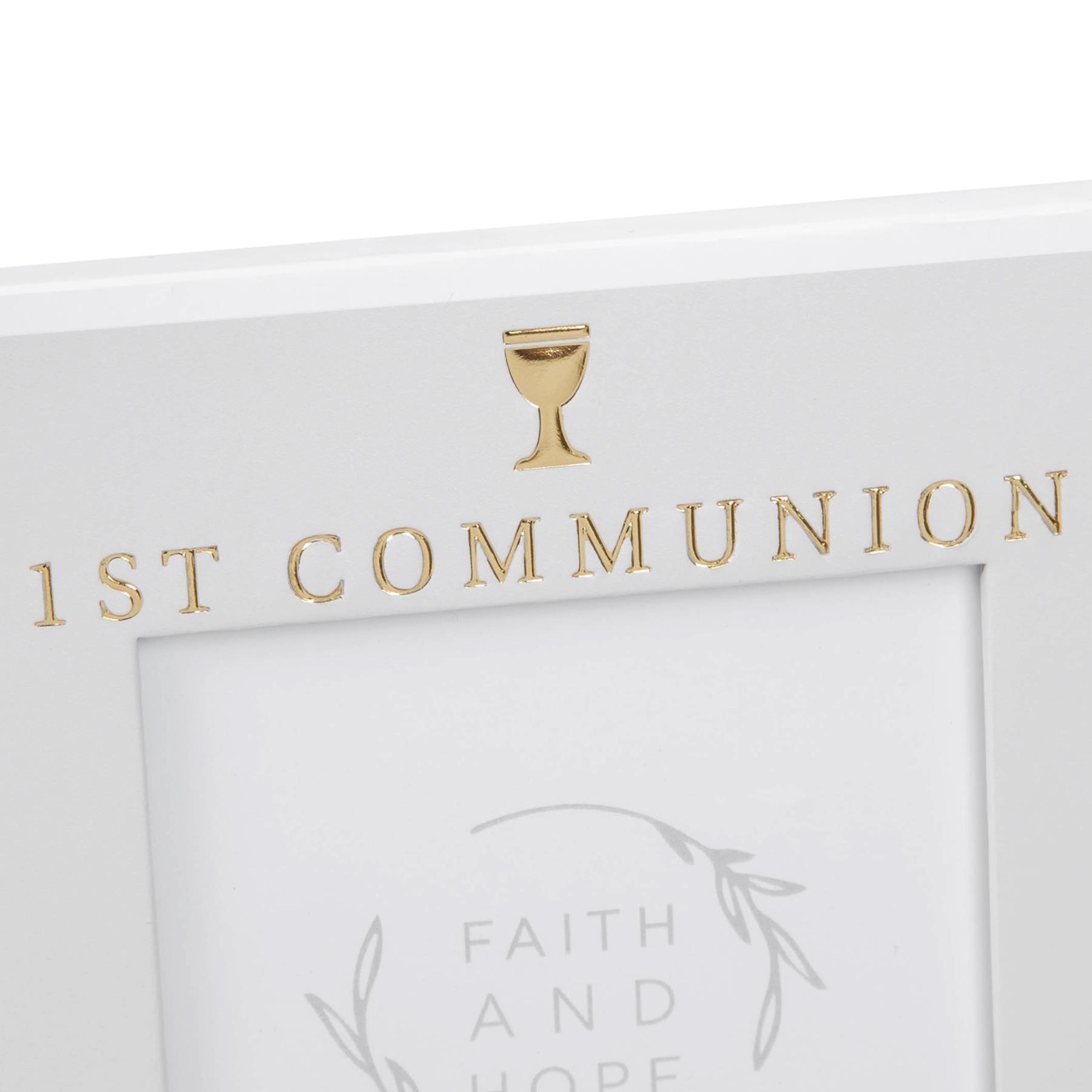 First Communion 4 x 6 Photo Frame - Grey / White