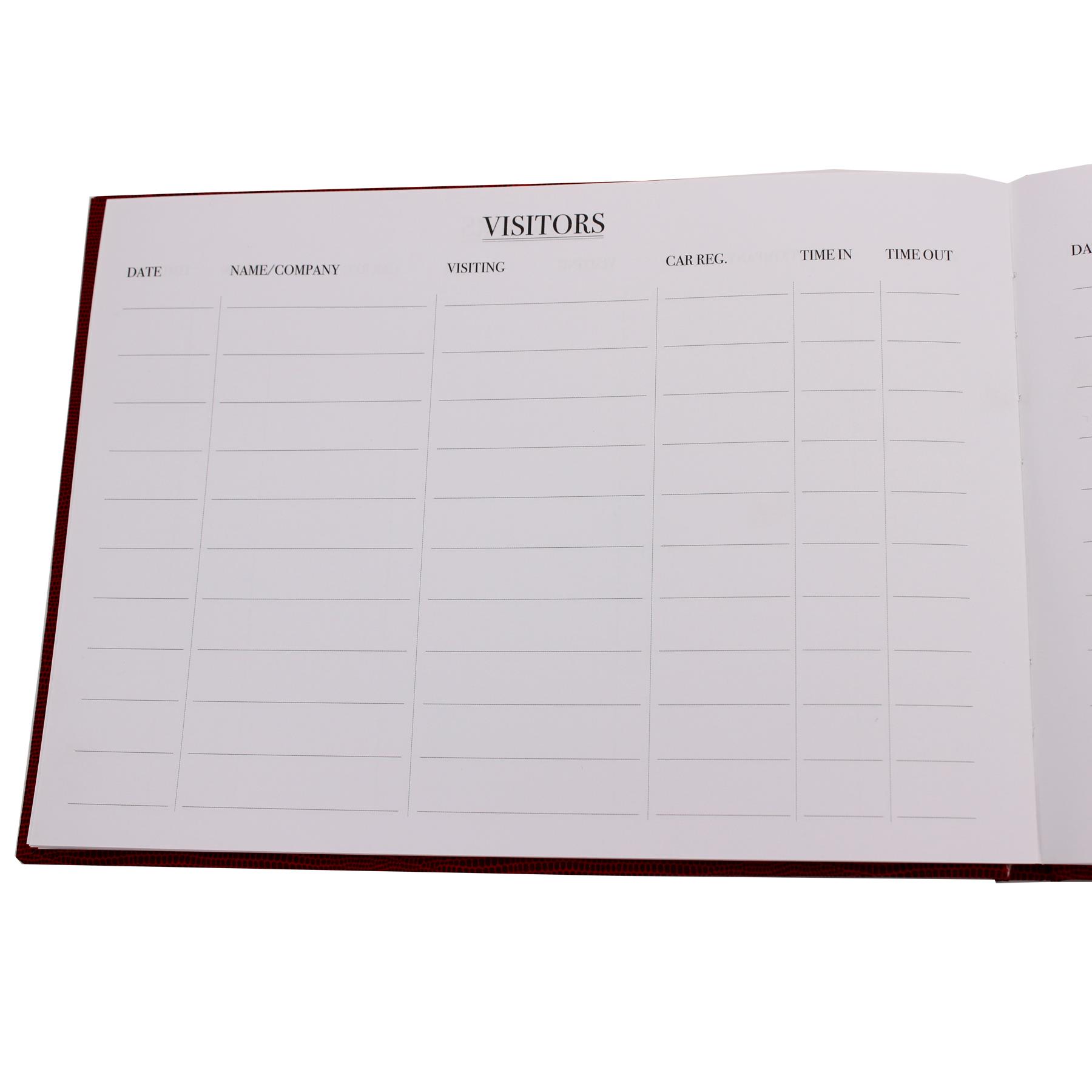 Visitor Book for Business Office Hotels Guest Houses Reception - Red
