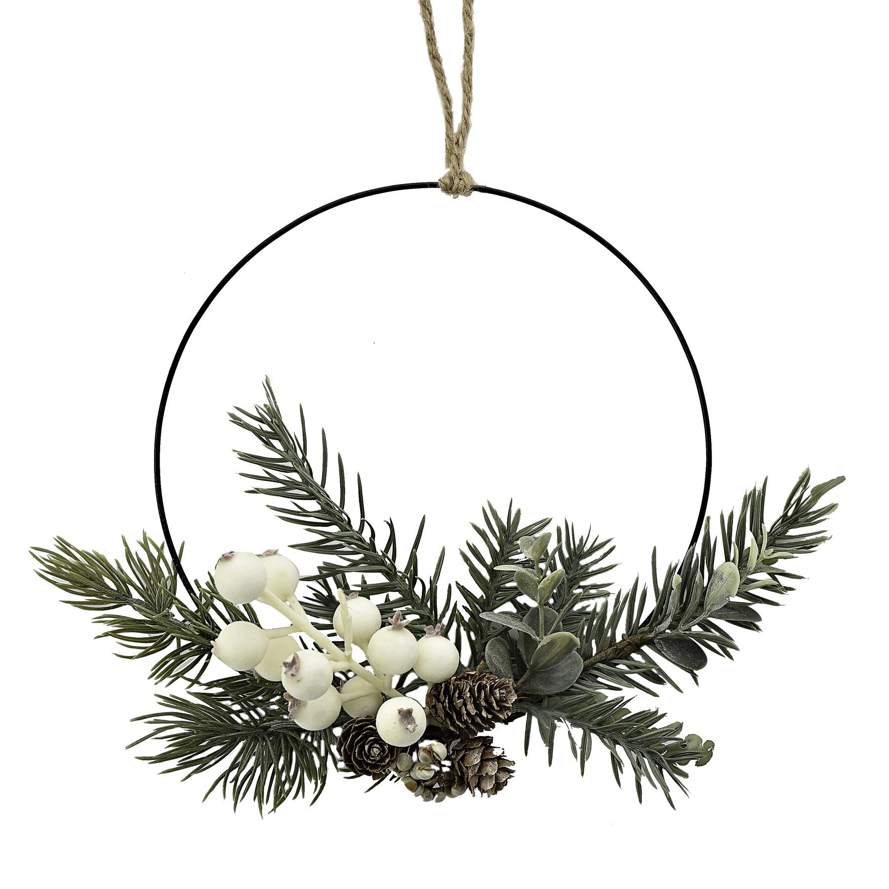 Christmas Mistletoe Wreath 20cm Ring Artifical Door Decoration