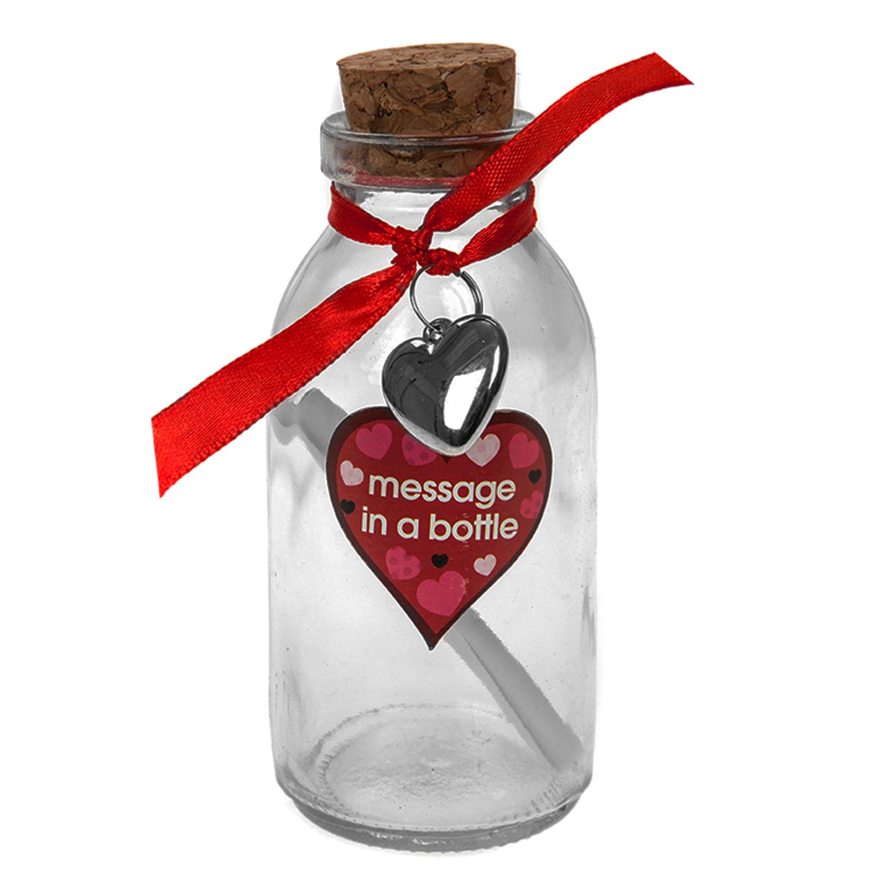 Message in a Bottle Valentines Day Gift Add Your Own Message 11cm