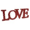 Love Sign Mantel Shelf Plaque Red and White 33cm x 12cm Valentine's Day Gift