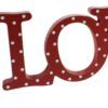 Love Sign Mantel Shelf Plaque Red and White 33cm x 12cm Valentine's Day Gift