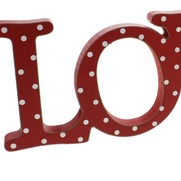 Love Sign Mantel Shelf Plaque Red and White 33cm x 12cm Valentine's Day Gift
